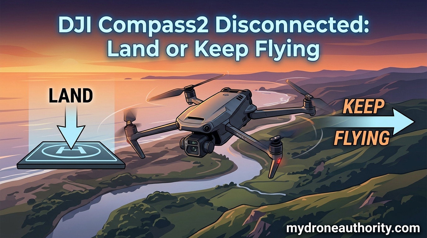 DJI Compass2 Disconnected Land or Keep Flying