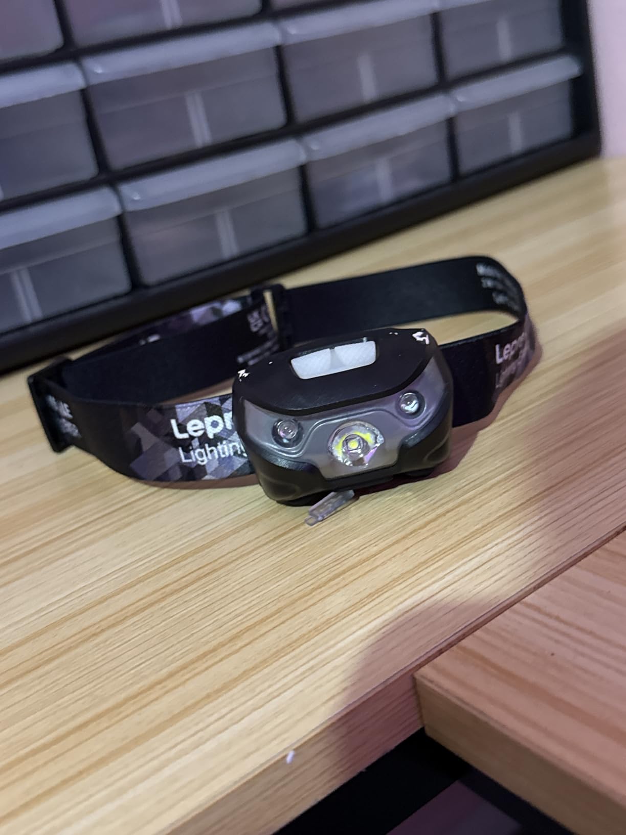 Lepro LED Headlamp Rechargeable IPX4 Waterproof Headlight 5 Modes, Super Bright, Multiple Lighting Modes, Red Light, Lightweight, Adjustable Headband customer photo 2