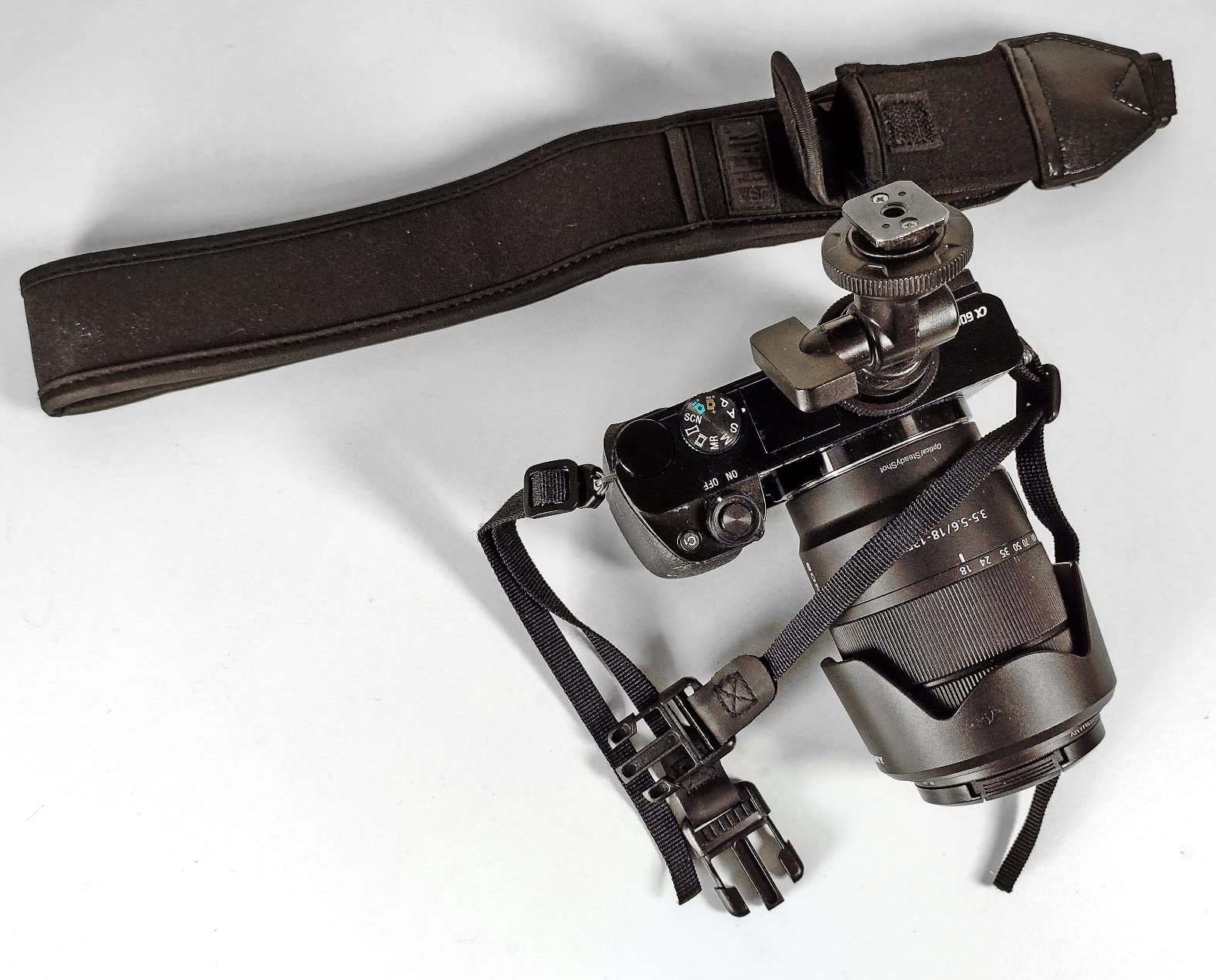 USA Gear TrueSHOT Camera Strap Neoprene Camera Straps - Padded Neck Strap, Pockets, and Quick Release Buckles - Compatible with Canon, Nikon, Sony and More DSLR and Mirrorless Cameras (Black) customer photo 1