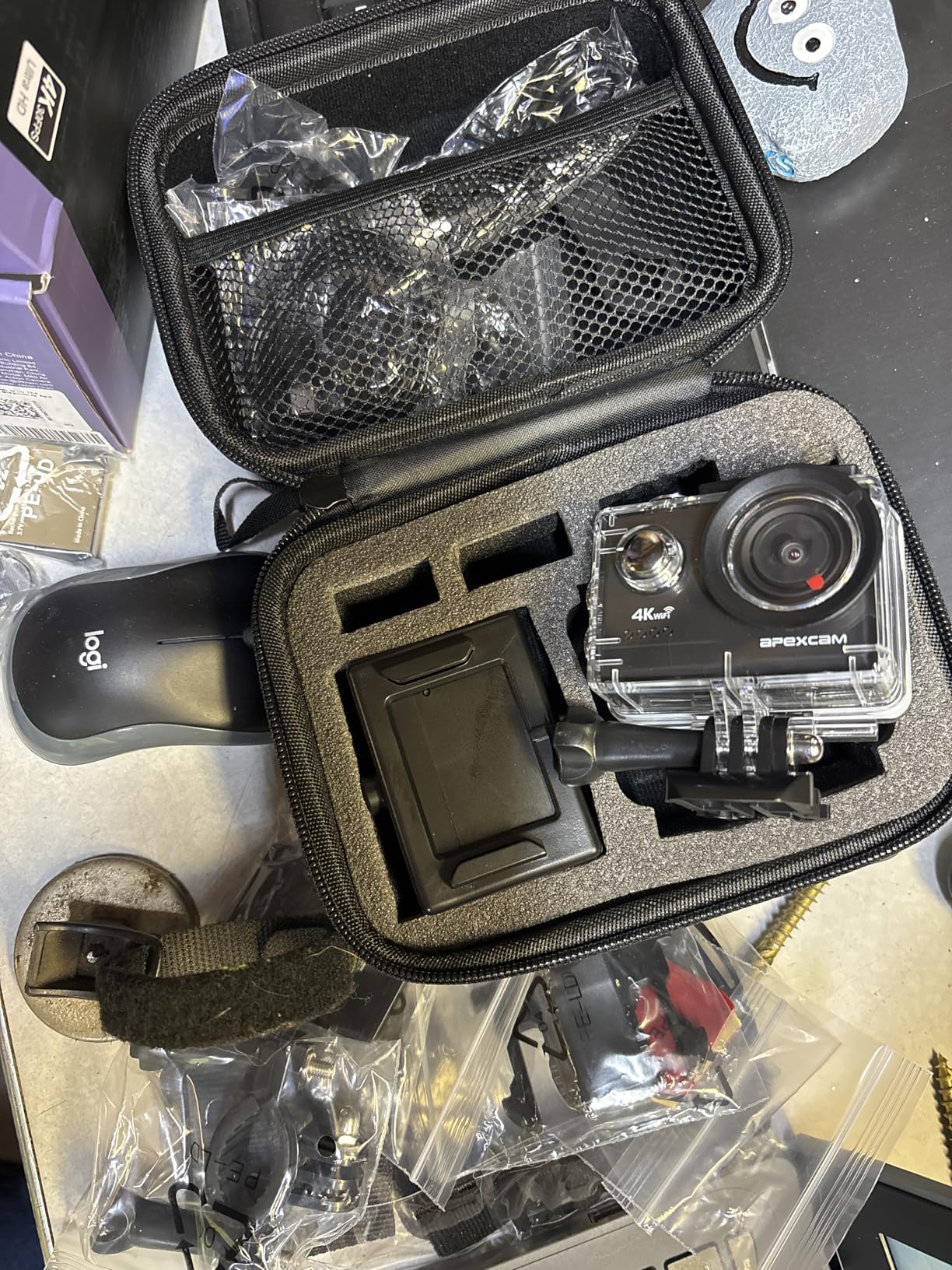 Apexcam M80 AIR 4K 60FPS 64MP EIS WiFi Action Camera Waterproof Underwater Camera 40M Sport Camera 2.0'LCD 2.4G Remote Control 2X1350mAh Batteries and Multiple Accessories customer photo 1