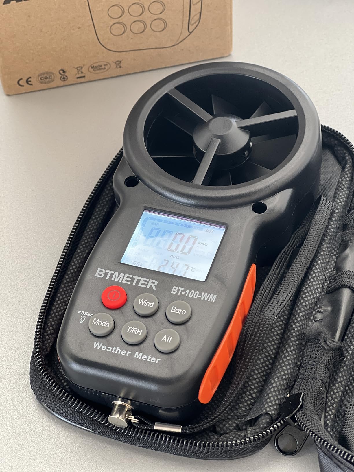 BTMETER Digital Anemometer Barometer Handheld, for Wind Speed Temperature Wind Chill Tester w/Humidity, Altitude, Barometric Pressure Meter for Climbing Drone HVAC CFM BT-100WM customer photo 2