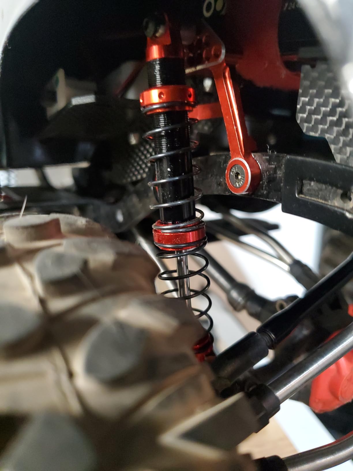Que-T 4pcs Metal Shock Absorber Damper for 1/10 RC Crawler Car SCX10 D90 TRX4 TRX6 (105mm) customer photo 2