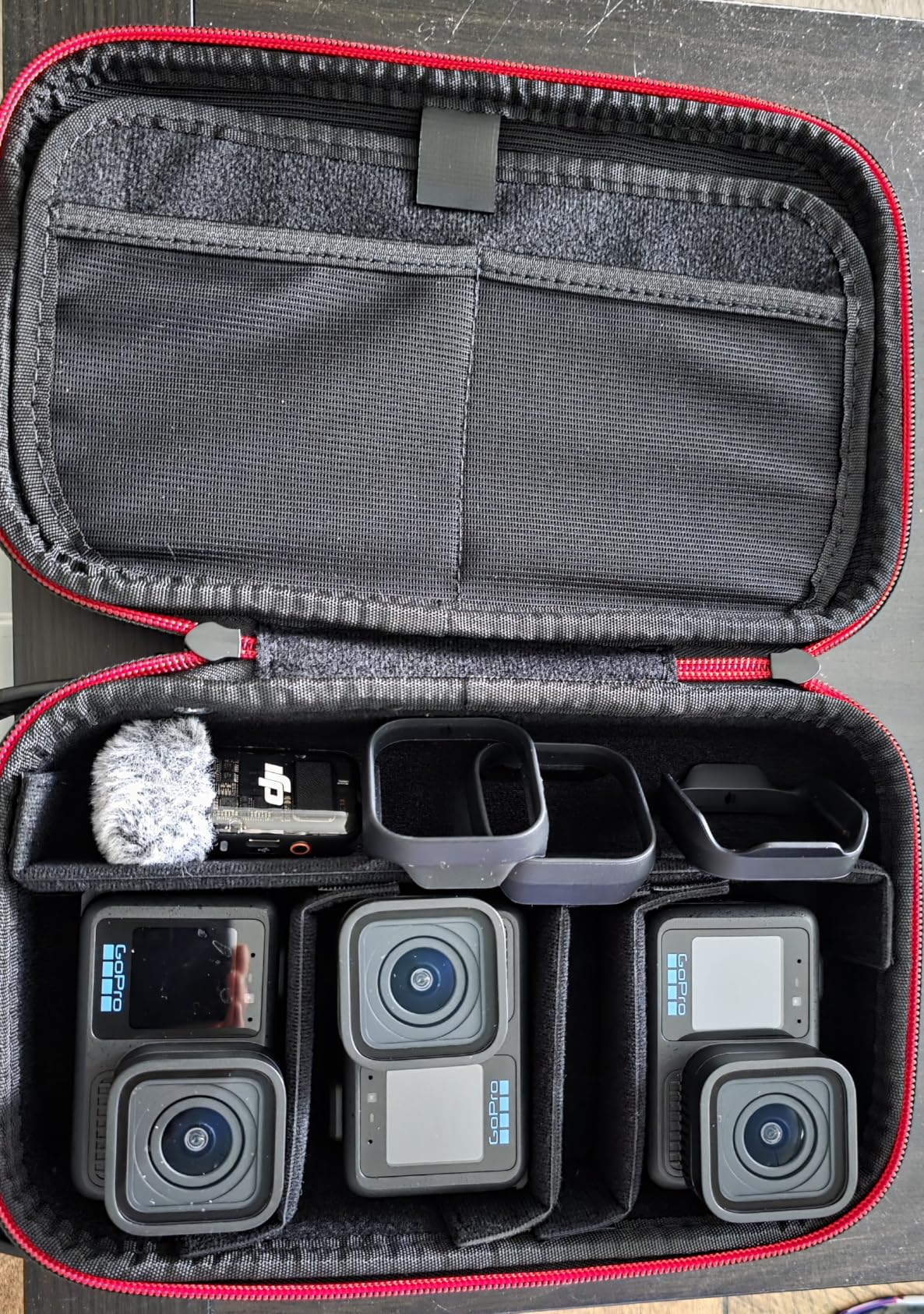 TELESIN Large Carry Case Carrying Travel Bag for GoPro Max Hero 13 12 11 10 9 8 7 6 5 DJI Action 3 4 5 Osmo Pocket 3 Insta360 X3 X4 X5 Go3 Ace Pro AKASO Battery Charger Strap Mount Accessories customer photo 1