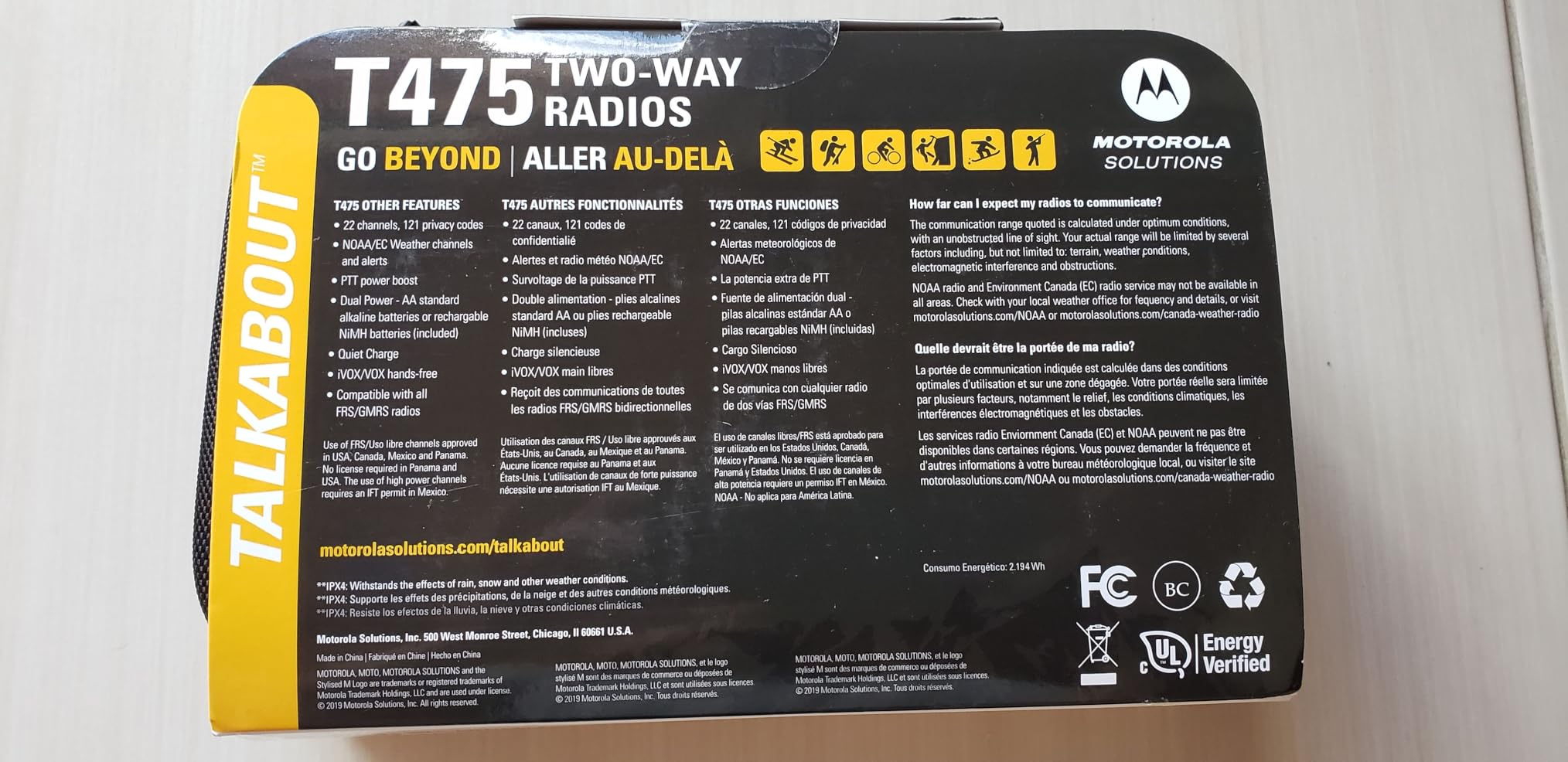 Motorola Solutions Talkabout T475 Extreme Two-Way Radio, Rechargeable, 2 Pack customer photo 2