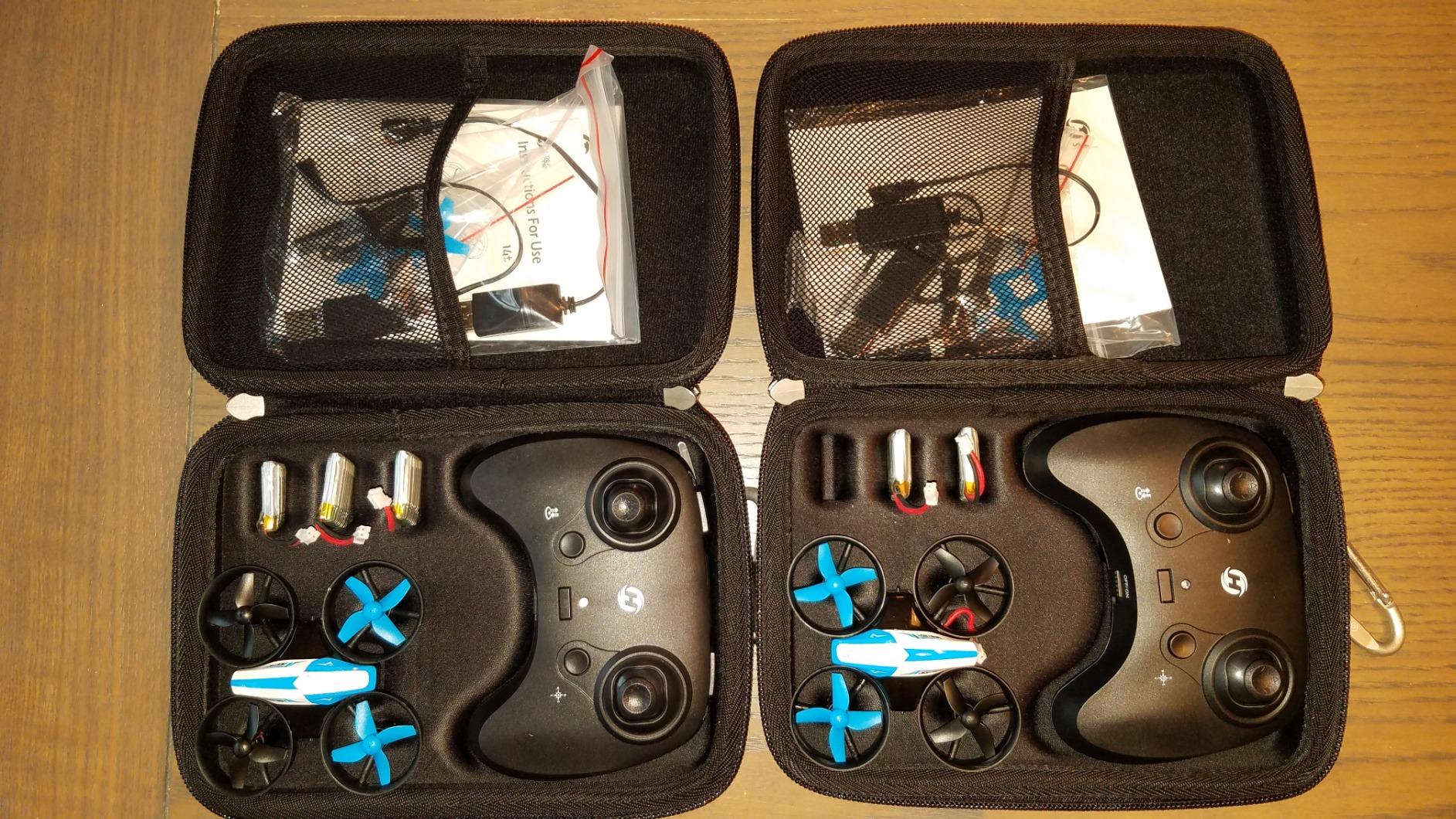 Hermitshell Hard Travel Case for Holy Stone HS210 Mini Drone RC Nano Quadcopter Indoor Small Helicopter Plane (Not Include The Drone) (Black+Blue) customer photo 1