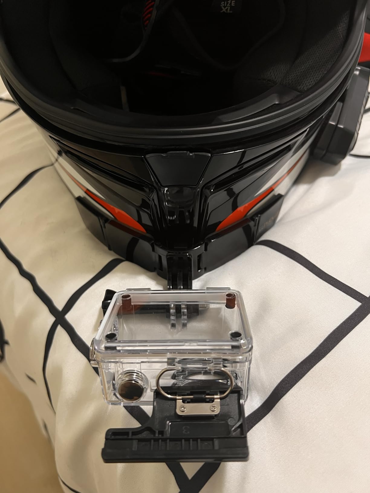 Motorcycle Helmet Chin Mount Kits with Adhesive Curved Pads Compatible with DJI Osmo Action 6, Osmo Action 5 Pro, Osmo Action 4, Osmo Action 3, Insta360, AKASO, GoPro (Version A) customer photo 2