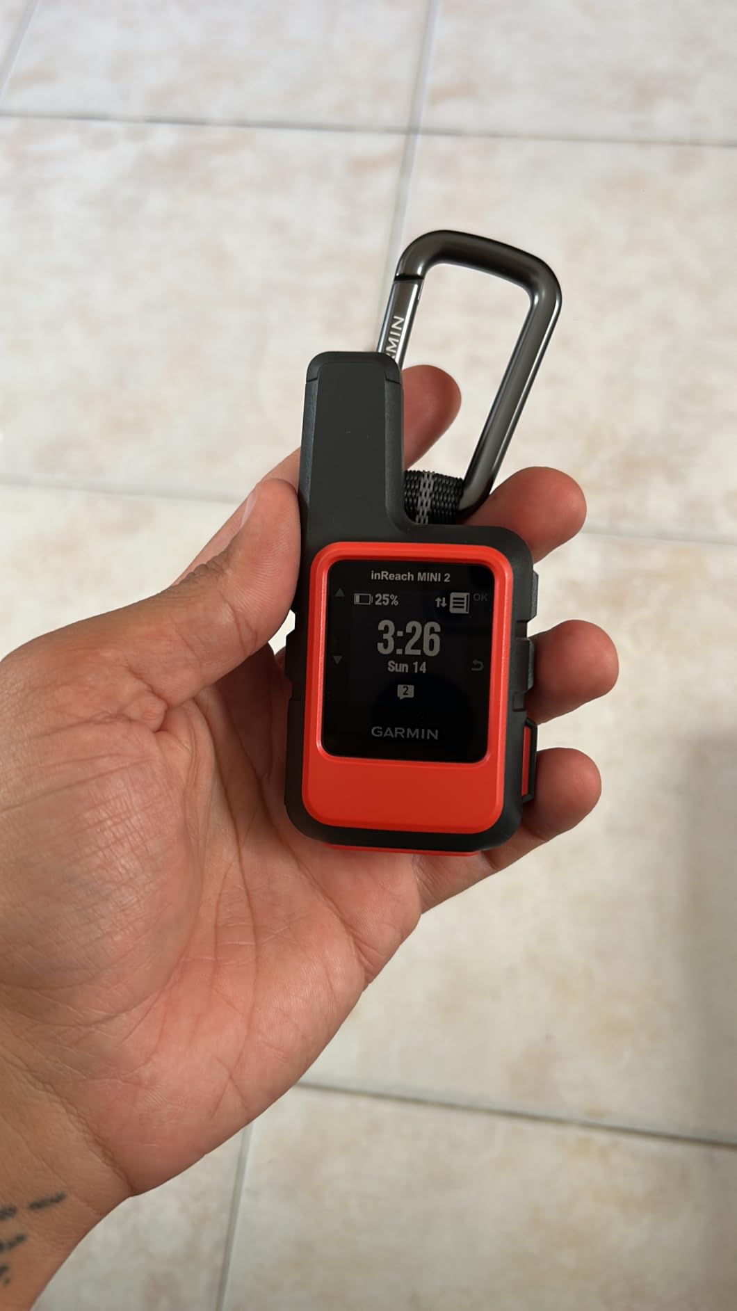 Garmin inReach Mini 2, Lightweight and Compact Satellite Communicator, Hiking Handheld, Orange customer photo 2