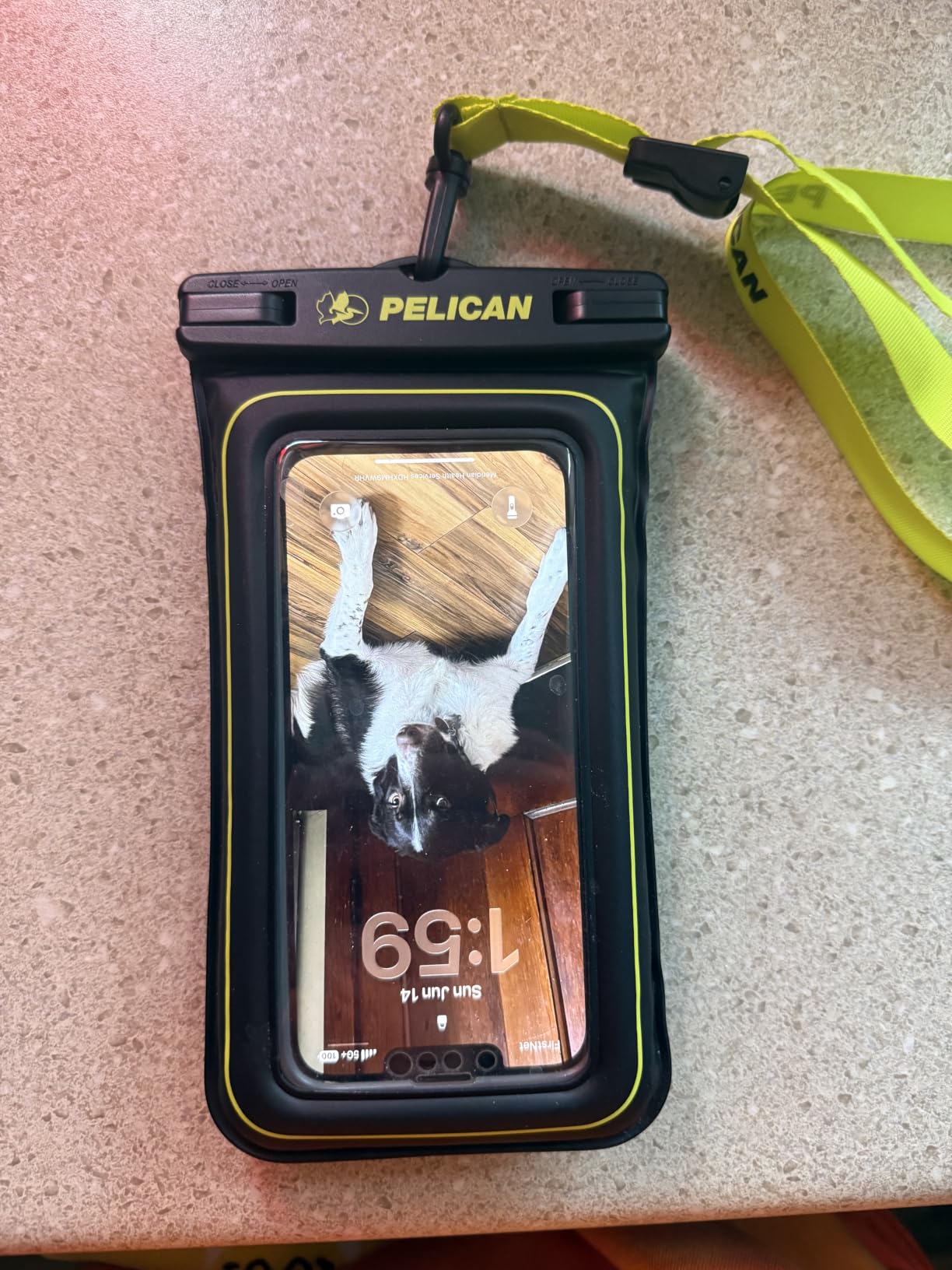 Pelican 2 Pack Marine Waterproof Phone Pouch (Regular) -Black/Hi-Vis Yellow | Touchscreen IP68 Floating Waterproof Phone Case w/Detachable Lanyard - Fits All Phones - Beach Cruise Ship Travel Essentials customer photo 1