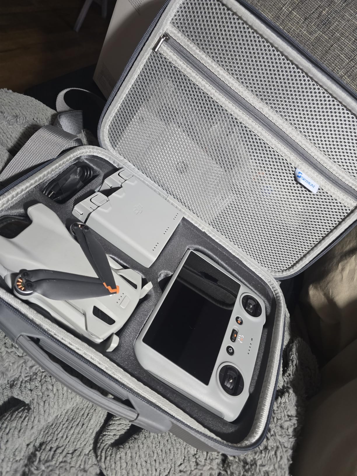 Skyreat Mini 3 Pro Case, PU Leather Hard Carrying Case Compatible with DJI Mini 3 Pro Drone and Accessories customer photo 2