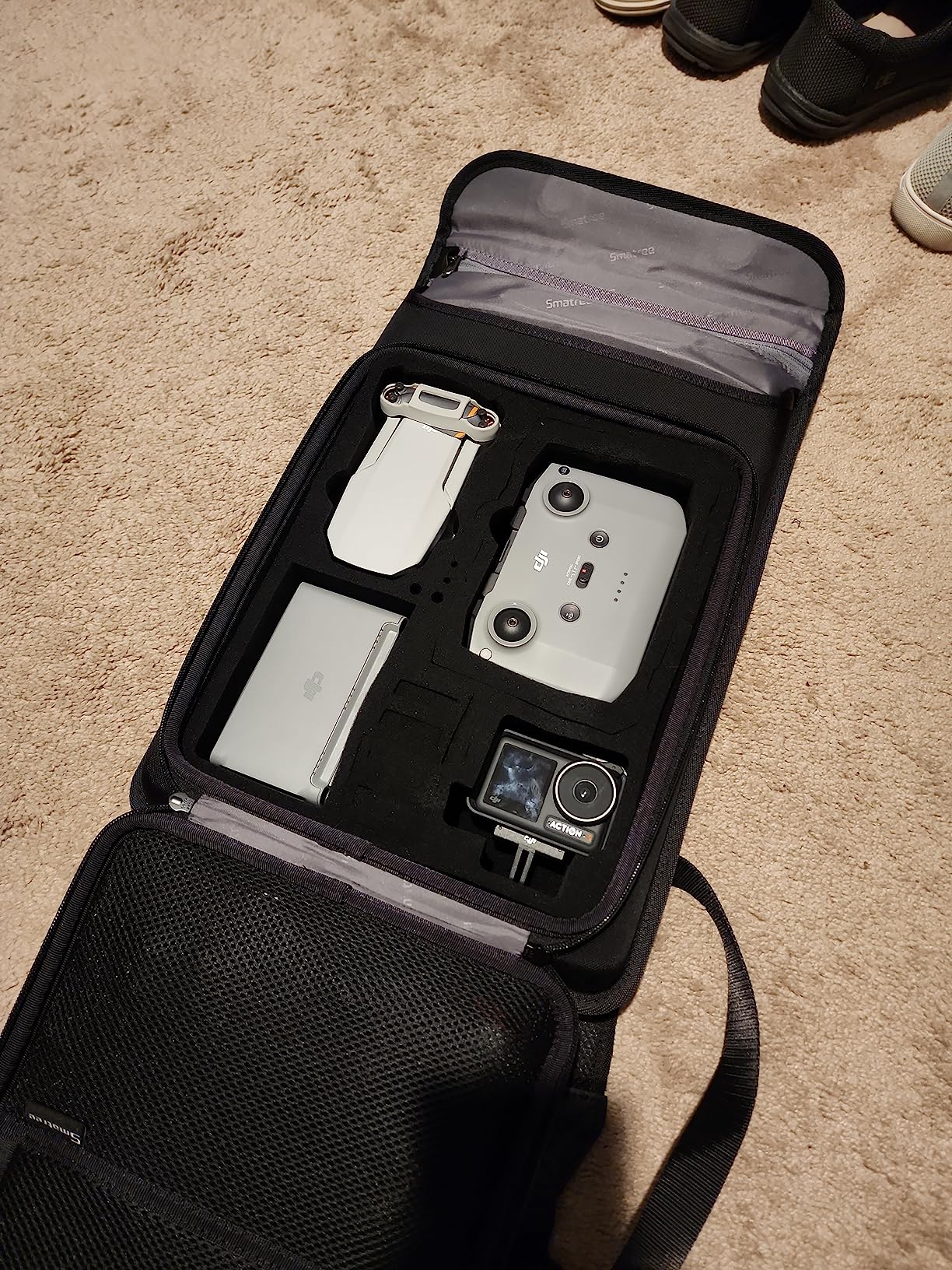Smatree Waterproof Carrying Backpack for DJI Mini 4 Pro/3 Pro, Hard Shell Travel Bag for DJI Mini 4 Pro Drone Accessories and Gopro 13/12/11/10/9/8/7/6/5(Only Backpack) customer photo 1
