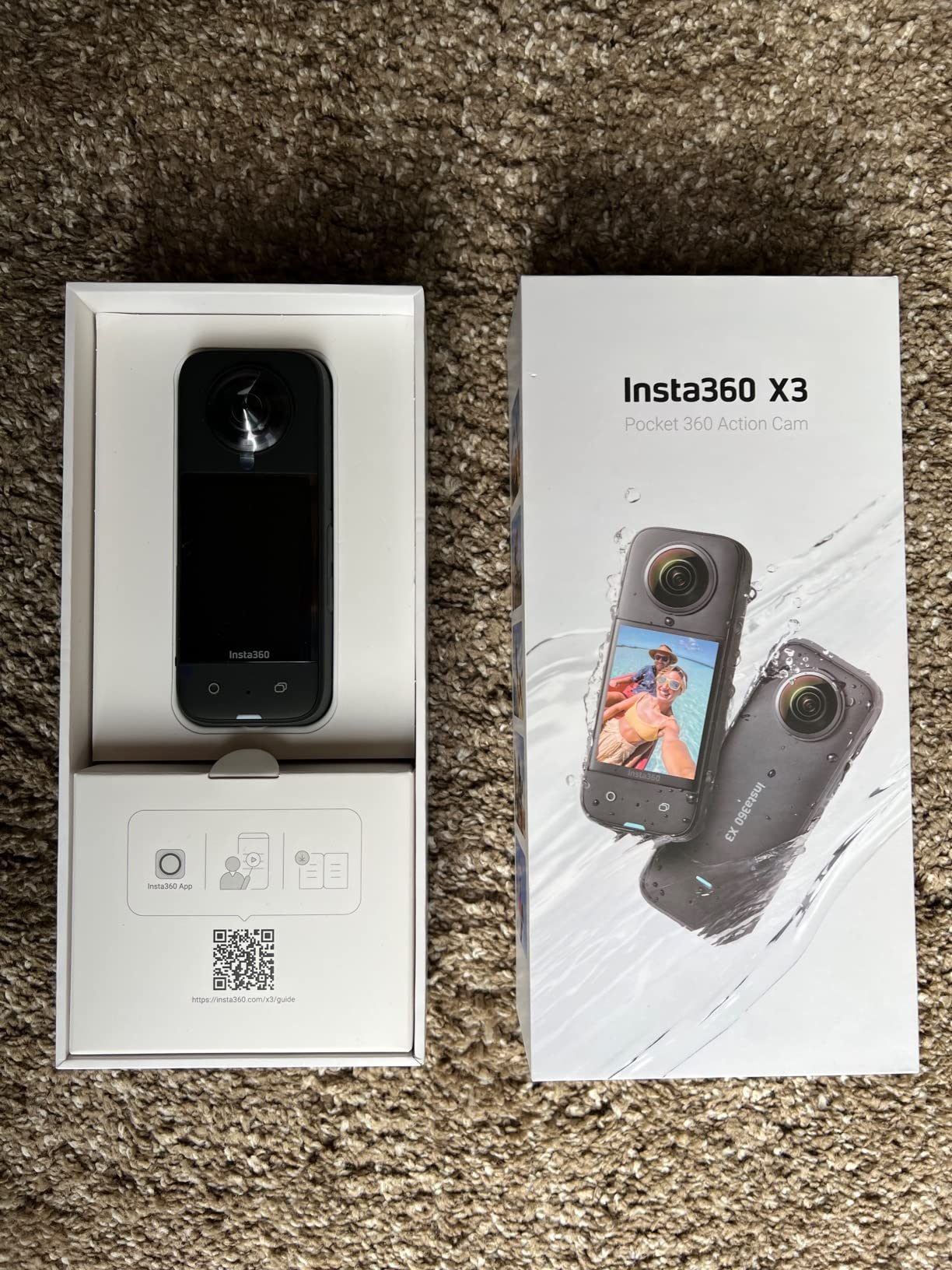 Insta360 X3-360 Action Camera with 5.7K 360 Active HDR Video, 4K Single-Lens Camera, Waterproof, FlowState Stabilization, 2.29