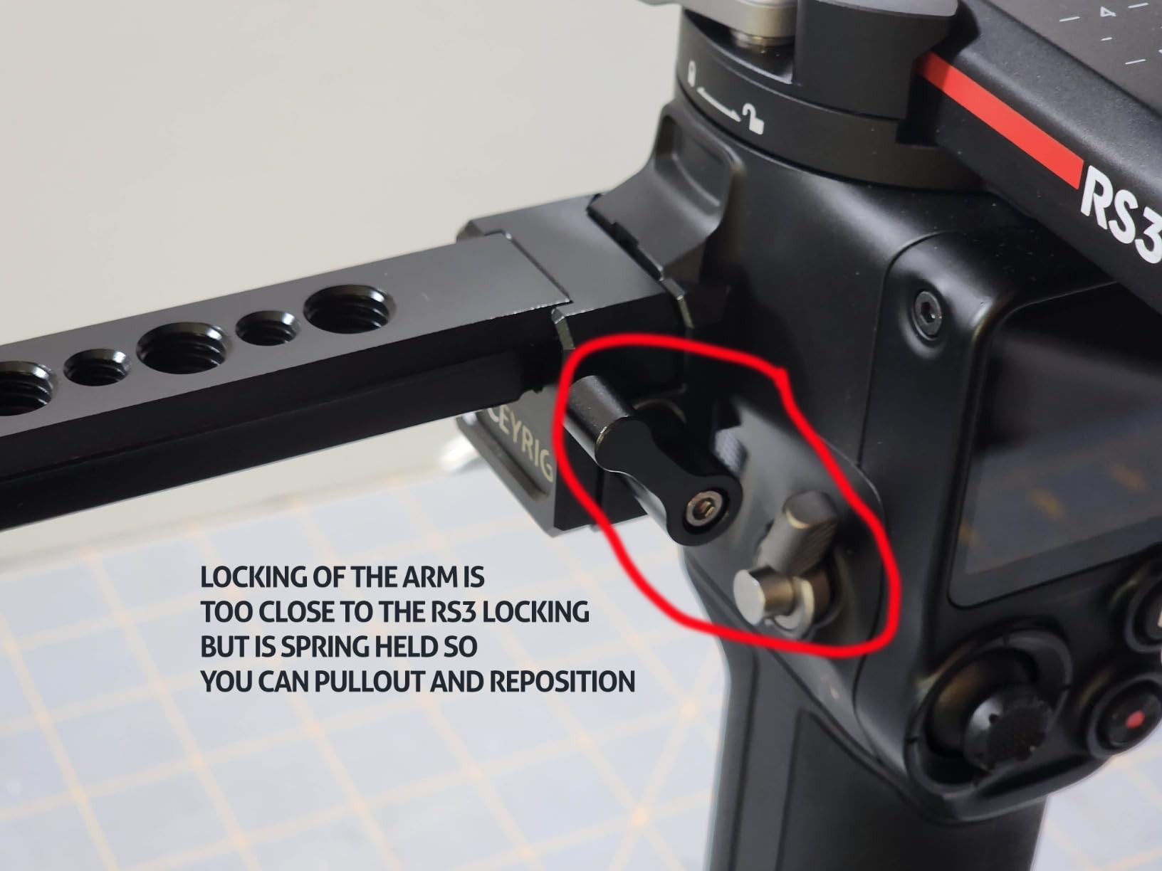 NICEYRIG Side Handle Grip for DJI RS4/RS4 Pro/RS3/RS3 Pro/RS2/RSC2-523 | Gimbal Stabilizer Support Leather Handgrip with Extension Arm customer photo 2
