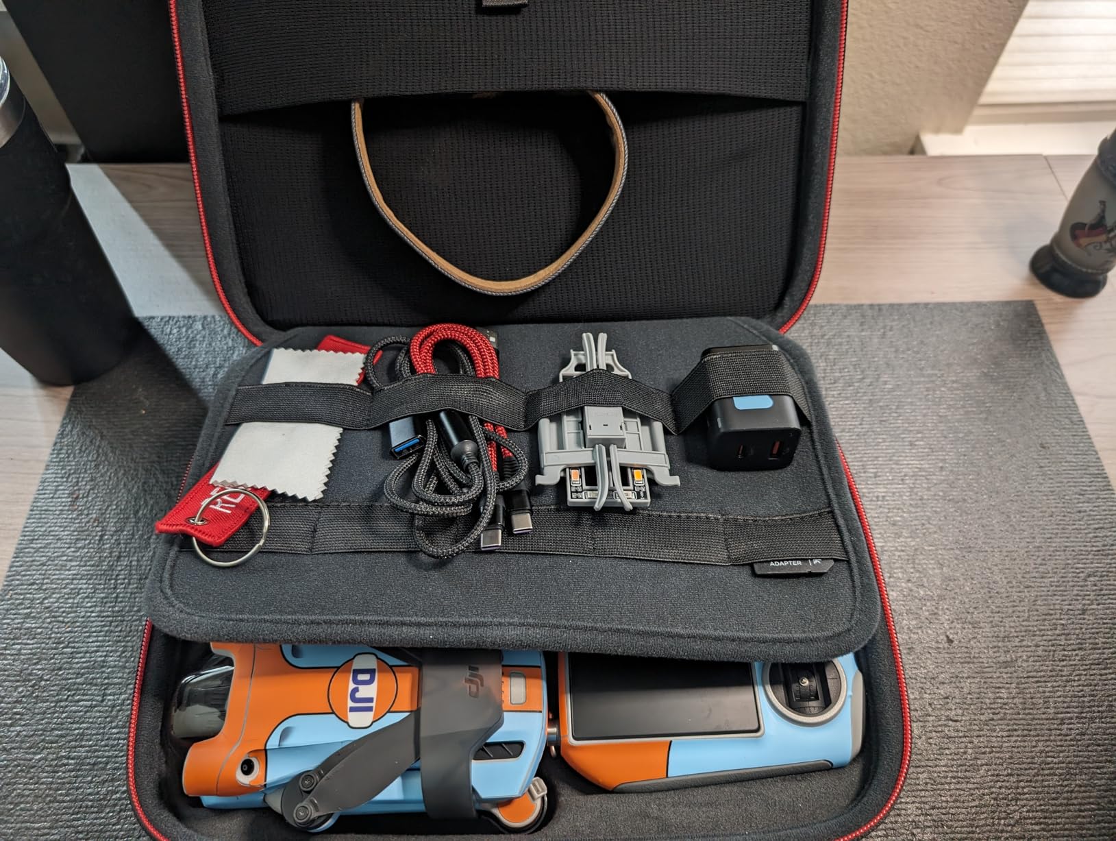 PGYTECH Carrying Case for DJI Mini 4 Pro/3/3 Pro, Waterproof PU Leather Travel Drone Bag Backpack Pouch with Shoulder Strap, DJI RC 2/RC-N1 customer photo 2