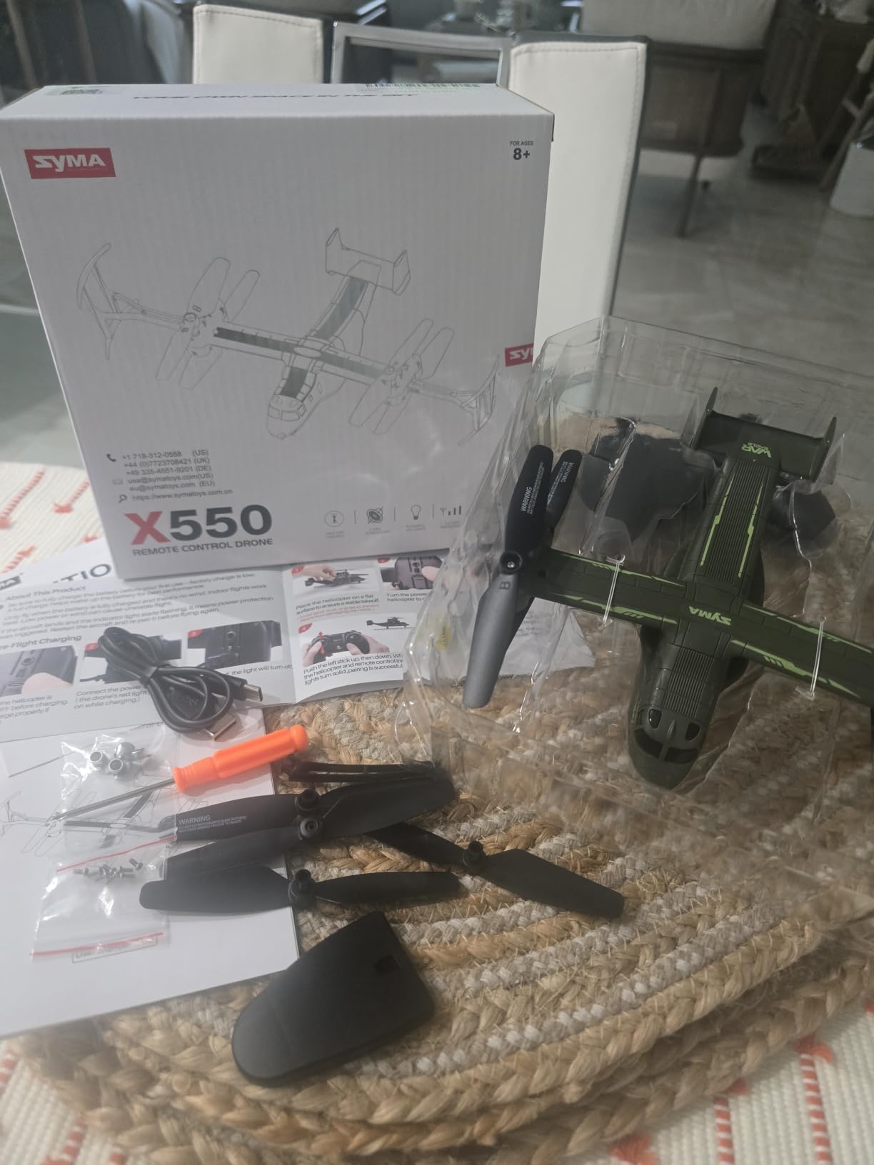 SYMA X550 RC Plane, 4CH Tiltrotor for Kids & Beginners, Stunt Flight | 6 Stunt Moves with 360 Flips, Spins, Climbing Spins, Circles and Jumps, Plus One-key Takeoff/Landing and 2 Speeds customer photo 1