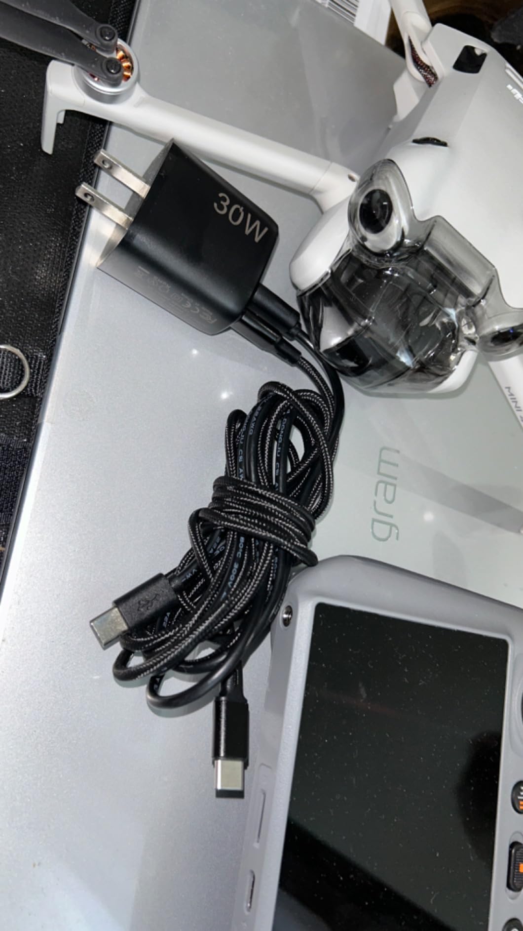 30W PD USB C Fast Charger for DJI Neo, Mini 4K, 2 SE, 4 Pro, Air 2S, Avata 2 Drones, Dual Port USB + Type C Wall Charger with 6ft C to C Charging Cable customer photo 1