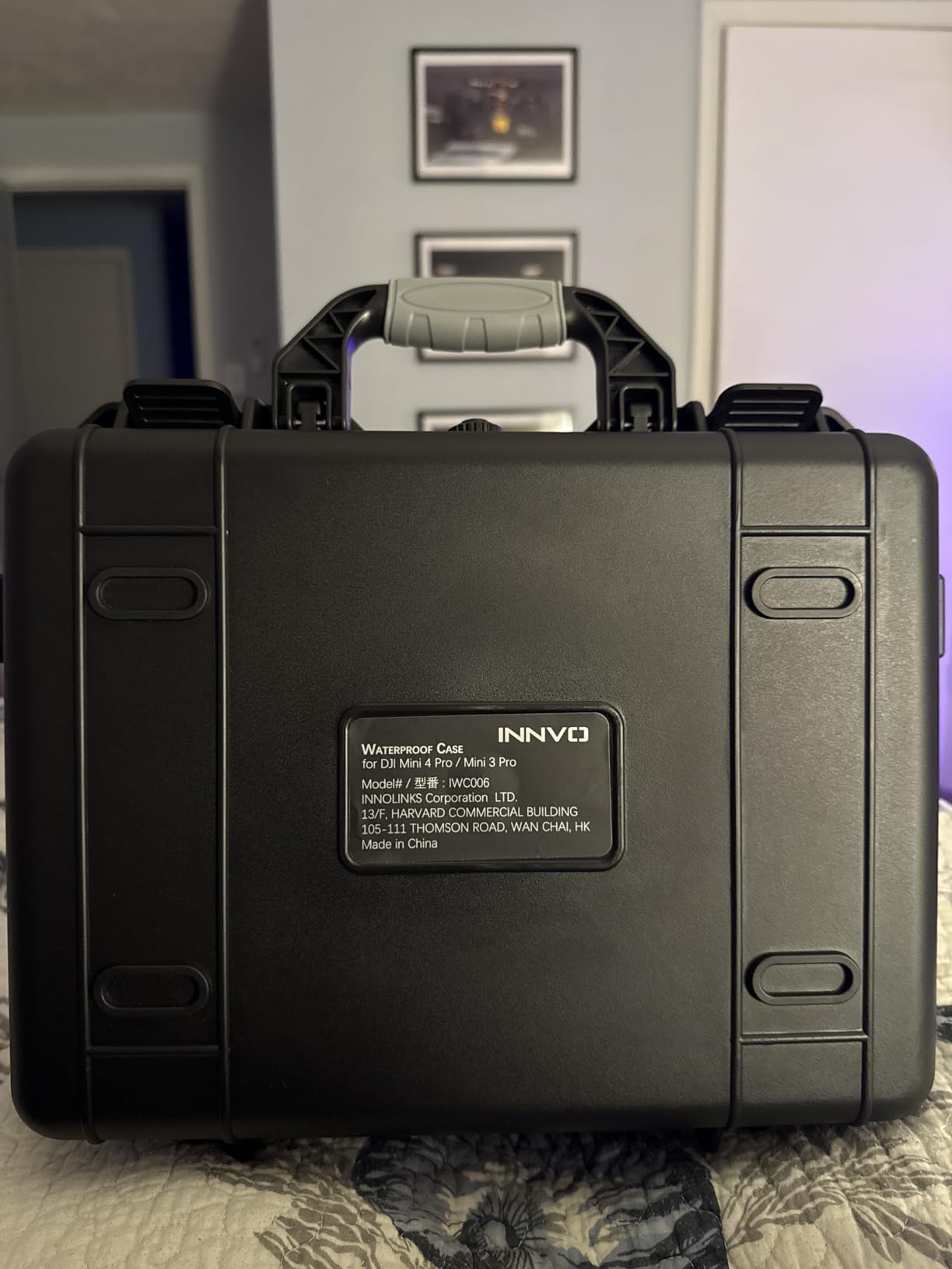 INNVO Drone Case for DJI Air 3S / 3 Fly More Combo Waterproof Hard Shell Shockproof with Strap & Mesh Pocket for Accessories Custom-Foam Solt fits Drone Controller Batteries and Charger 14.2x6.3x11.4 customer photo 1