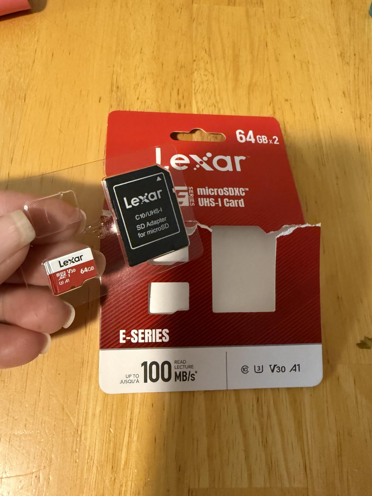 Lexar E-Series 64GB (5-Pack) Micro SD Card microSDXC UHS-I - 100MB/s, C10, U3, A1, V30, 4K UHD customer photo 1
