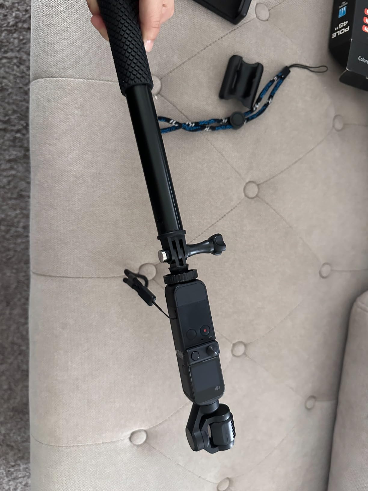 SOONSUN 45'' Waterproof Selfie Stick Extendable Monopod Hand Grip Aluminum Telescopic Pole Compatible with GoPro Hero 13 12 11 10 9 8 7 6 5 4 Session, Insta360, Osmo Action 2, 3, 4, 5, and Cell Phone customer photo 2