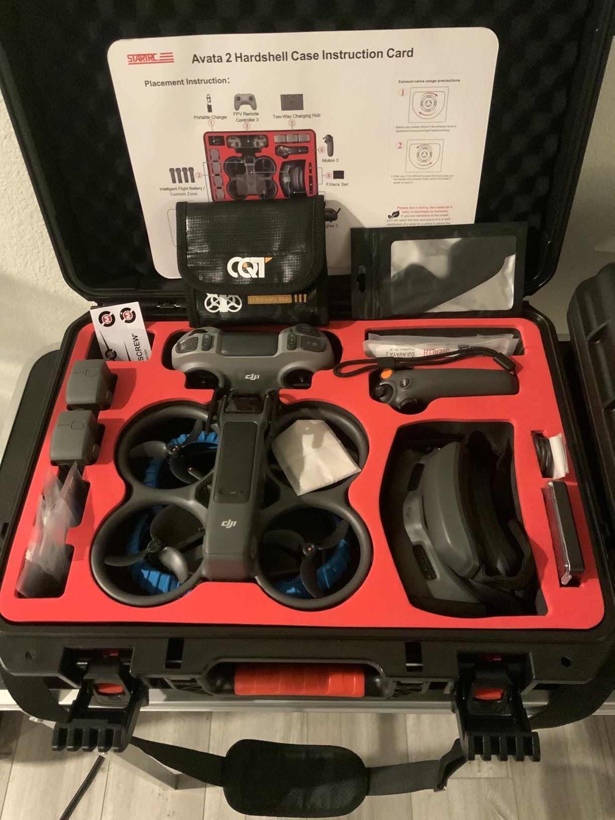 STARTRC Avata 2 Case, Waterproof Carrying Hard Case for DJI Avata 2 Fly More Combo with Goggles 3(NOT for Goggles N3), FPV Remote Controller 3, Battery Charging Hub, FPV Drone Accessories customer photo 1