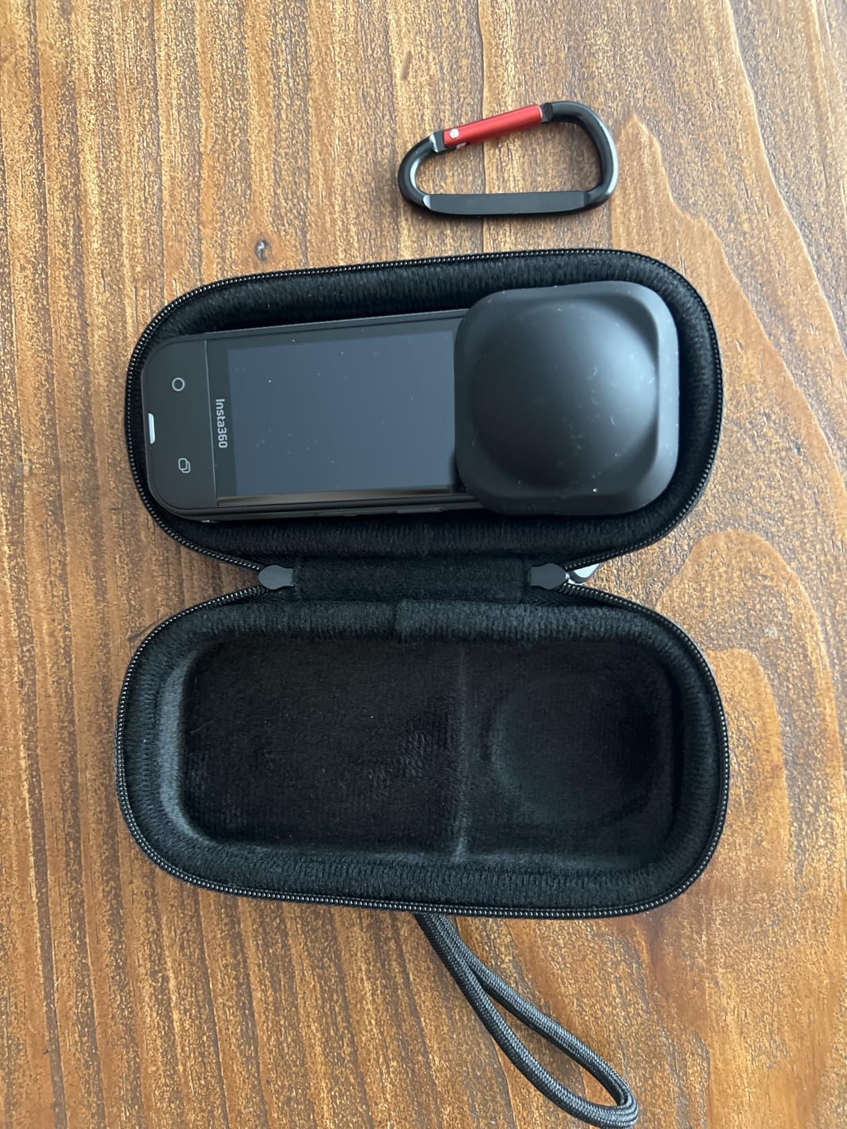 BRDRC Carrying Case for Insta 360 X4 X5 (for Original Lens Cap), Portable Small Storage Bag Protective Cover Hard Shell Travel Protector with Wrist Strap Carabiner for Insta360 X4 X5 Accessories customer photo 1