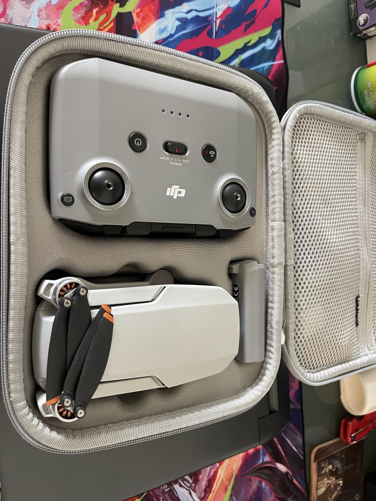Carrying Case for DJI Mini 4K/Mini 2 SE Accessories Kit, 5-in-1 Hard Travel Storage Bag, Includes 1 Pair of Rocker, Joystick Protector, Propeller Holder & Digital Sticker customer photo 1