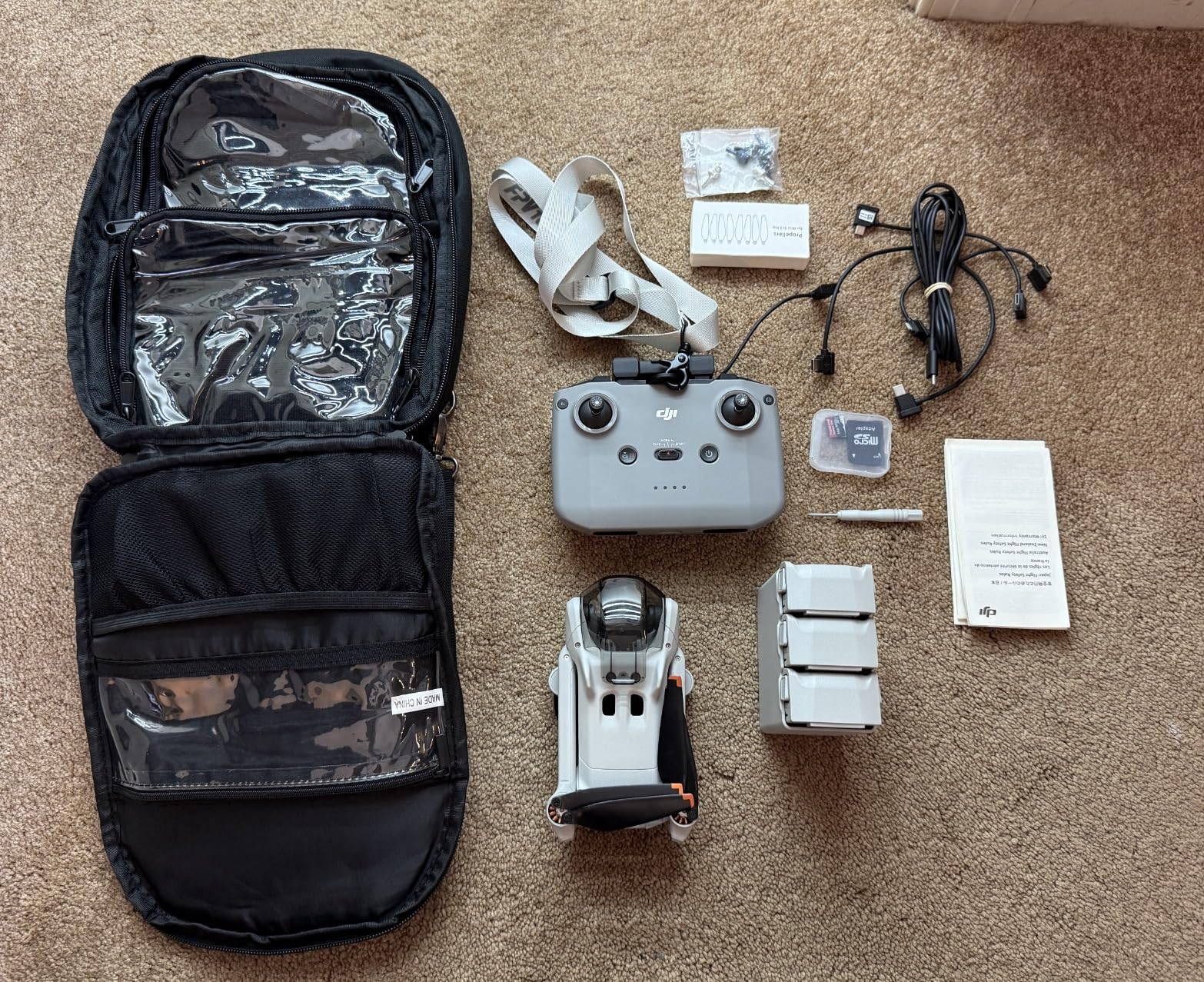 PGmoon Carrying Case Compatible with DJI Mini 3 / Mini 4 Pro, Sling Travel Drone Carrying Case with Multi-Pockets for RC Controller, Charging Hub and More Accessories (Patent Design) customer photo 2