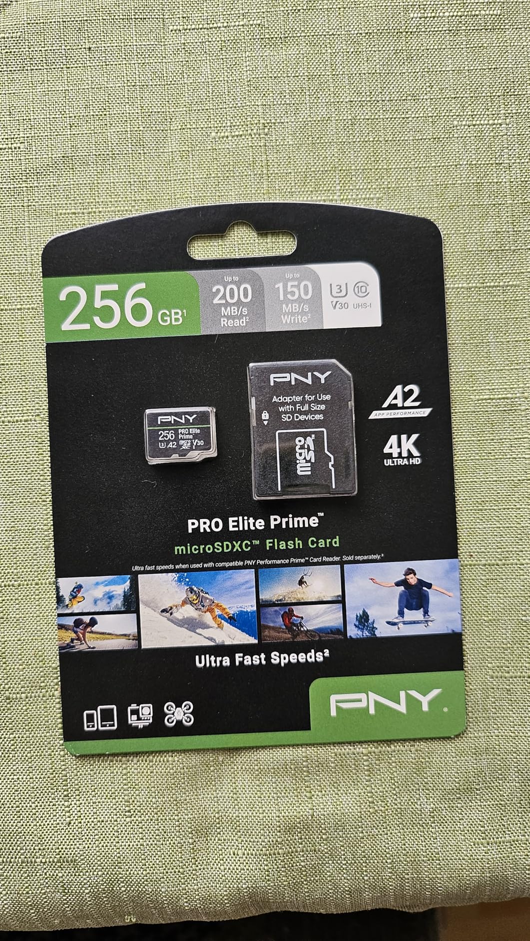 PNY 256GB PRO Elite Prime C10 U3 V30 A2 microSDXC Flash Memory Card - Read 200MB/s, Write 150MB/s, 4K UHD, UHS-I customer photo 1