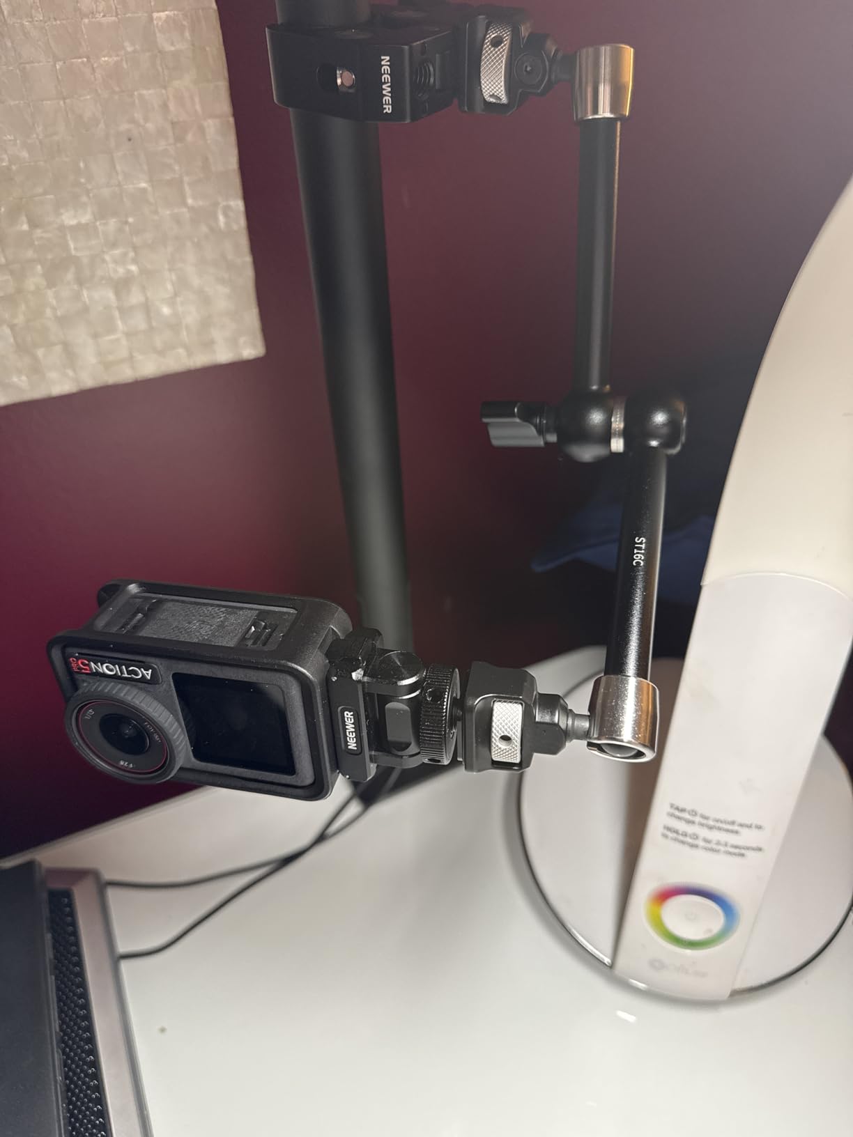 NEEWER Mount Adapter Compatible with DJI Osmo 360 / Action 5 Pro/4/3, Metal Magnetic Quick Release Action Camera Adapter Mount with 160° Tilt, Cold Shoe, 1/4