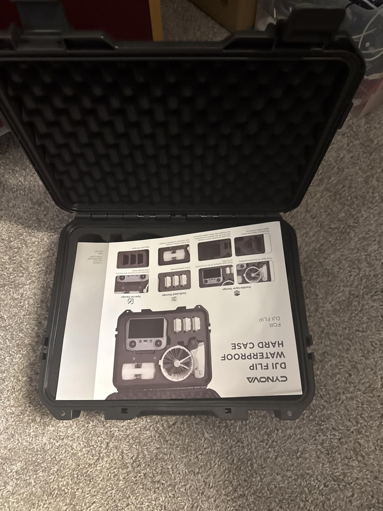CYNOVA Waterproof Hard Case for DJI Flip and RC2/RC/RC-N3/N2/N1, Support 7 Batteries and Other DJI Flip Accessories [CASE ONLY] customer photo 1