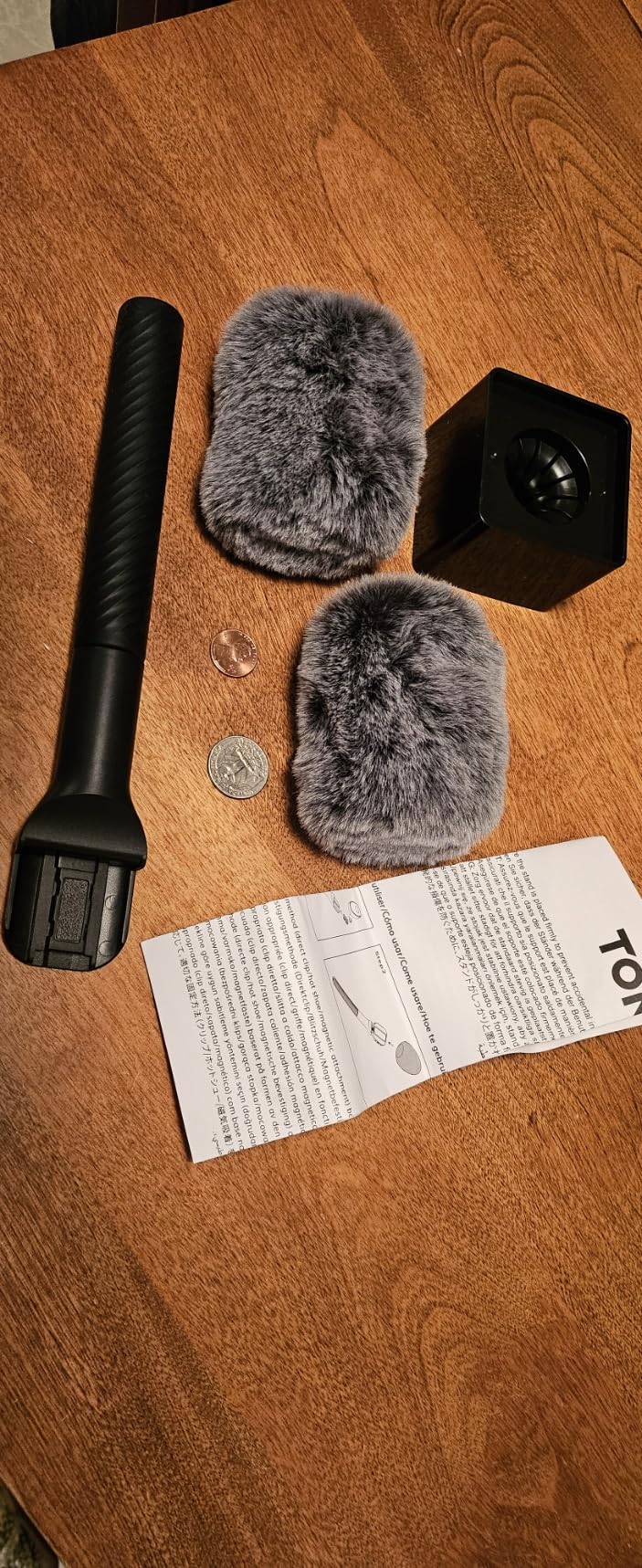 Wireless Mic Handle Compatible with DJI, RODE, Hollyland, Adjustable length Microphone Stand for ALL Lavalier Mic, Channel Flag Box, Rubber Grip, Wind Muff for Vlog, Reports, Interview, TP40 customer photo 1