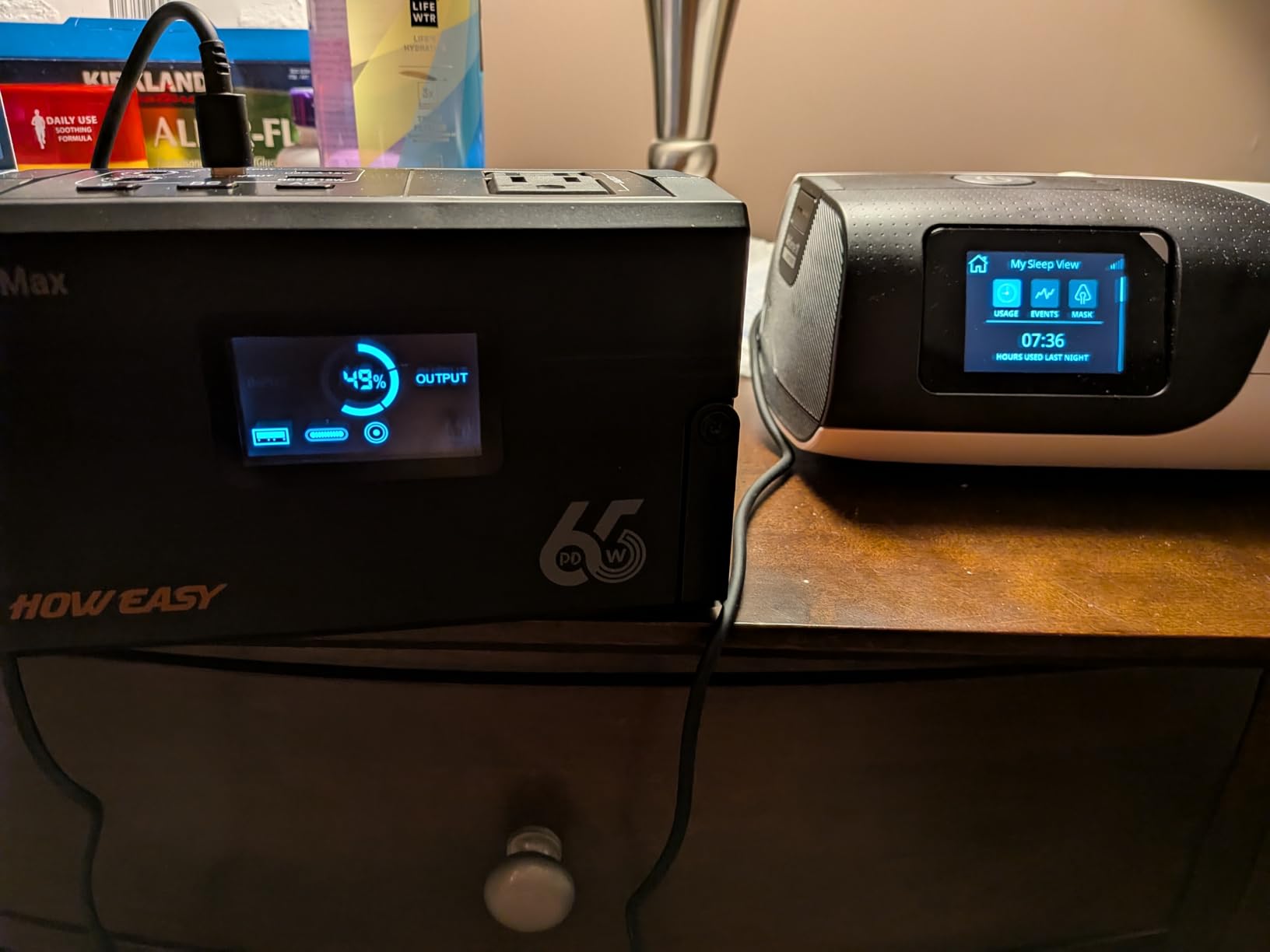 HOWEASY Portable Power Station, 135W(270W Peak) Solar Generator, Power Bank with AC Outlet and 65W PD Output, 98Wh Lithium Battery Backup with LED Light for Camping, Home Backup Outdoor Emergency customer photo 1