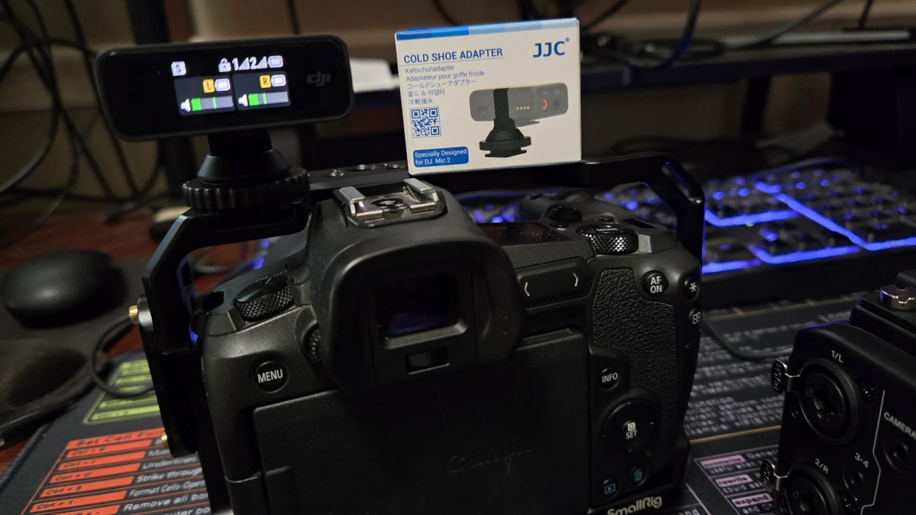 JJC Anti-Slip Cold Shoe Mount Adapter for DJI Mic 2 Receiver, with 1/4