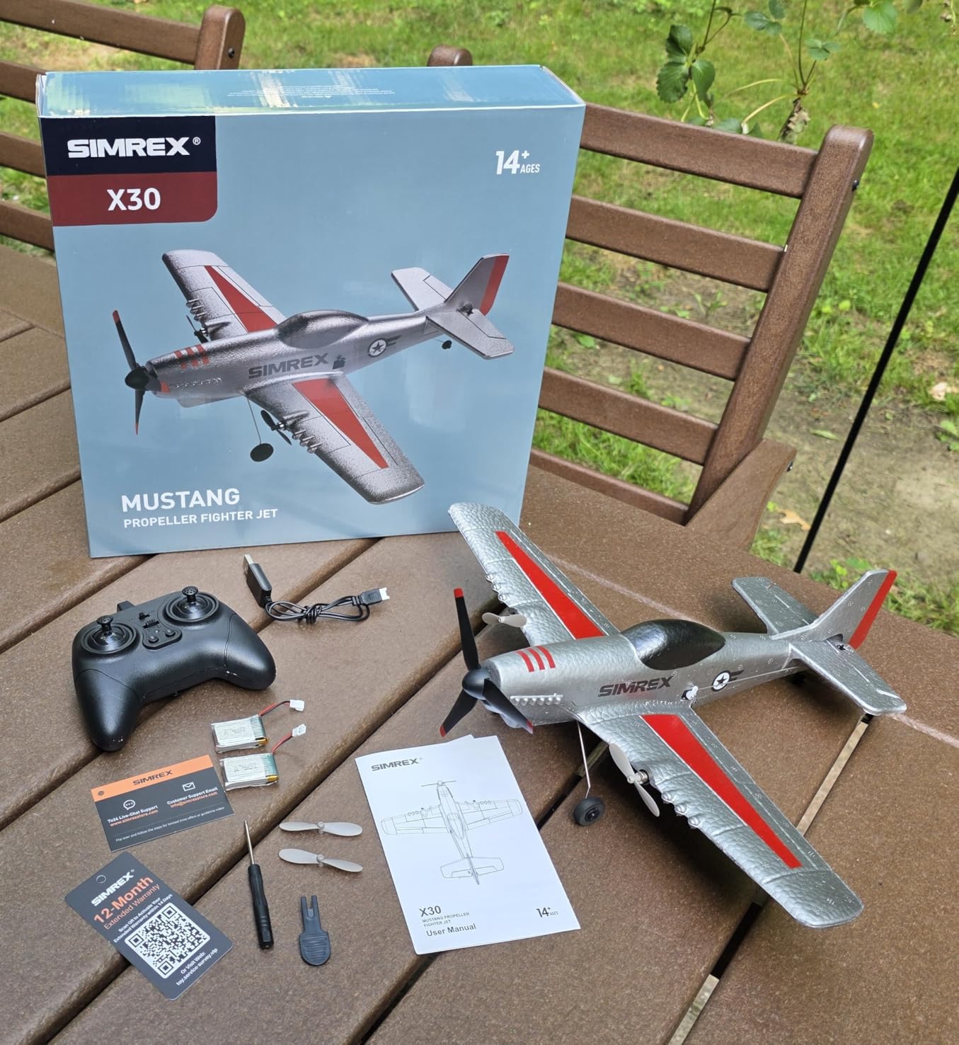 SIMREX RC Plane for Kids & Beginners - P51 Foam Glider, 2.4GHz 3-Channel Remote Control Airplane Toy with 6-Axis Gyro, Easy to Fly RC Airplane for Outdoor Park Play customer photo 1
