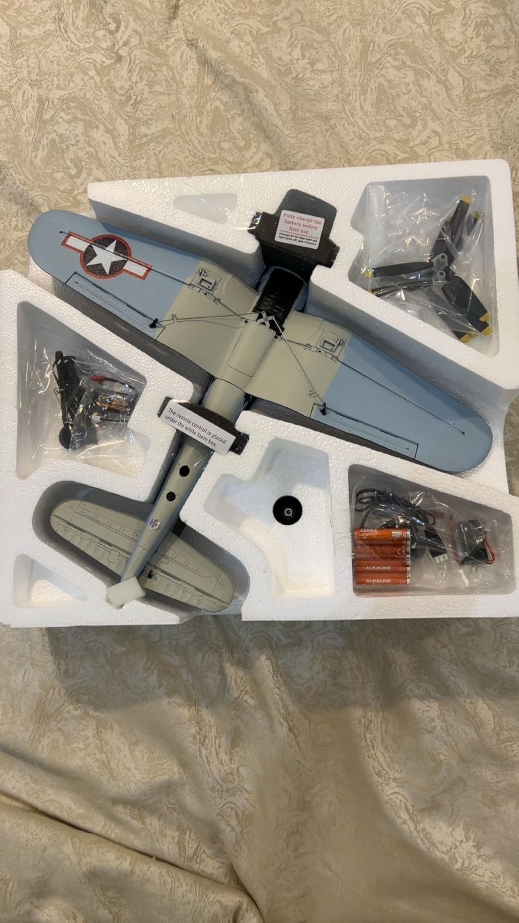 Volantexrc Brushless RC Plane for Adults, 4 Channel F4U Corsair RTF RC Airplane with 6-Axis Gyro, 500mm Wingspan Remote Control Warbird, One-Key Aerobatic, 3 Batteries Included, Park Flyer customer photo 1