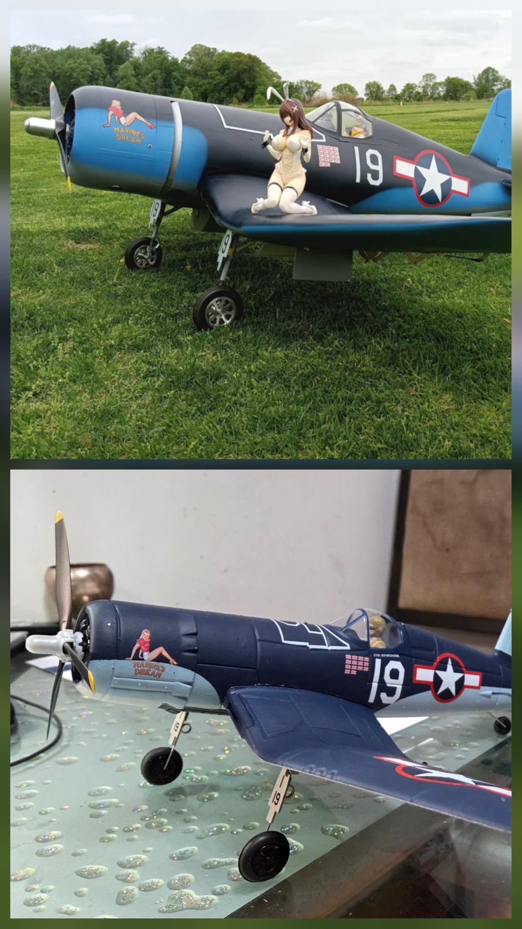 Volantexrc Brushless RC Plane for Adults, 4 Channel F4U Corsair RTF RC Airplane with 6-Axis Gyro, 500mm Wingspan Remote Control Warbird, One-Key Aerobatic, 3 Batteries Included, Park Flyer customer photo 2
