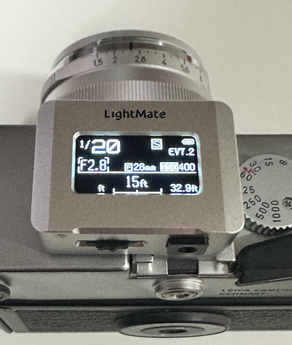 LightMate Lite 2R Light Meter, 30 Degree FOV High Precision Ambient Light Digital Exposure Meter, 0.96in Large OLED Screen, Ultra-Compact 1.24oz, Rechargeable 20H Battery Life, for Film Leica Cameras, Black customer photo 2