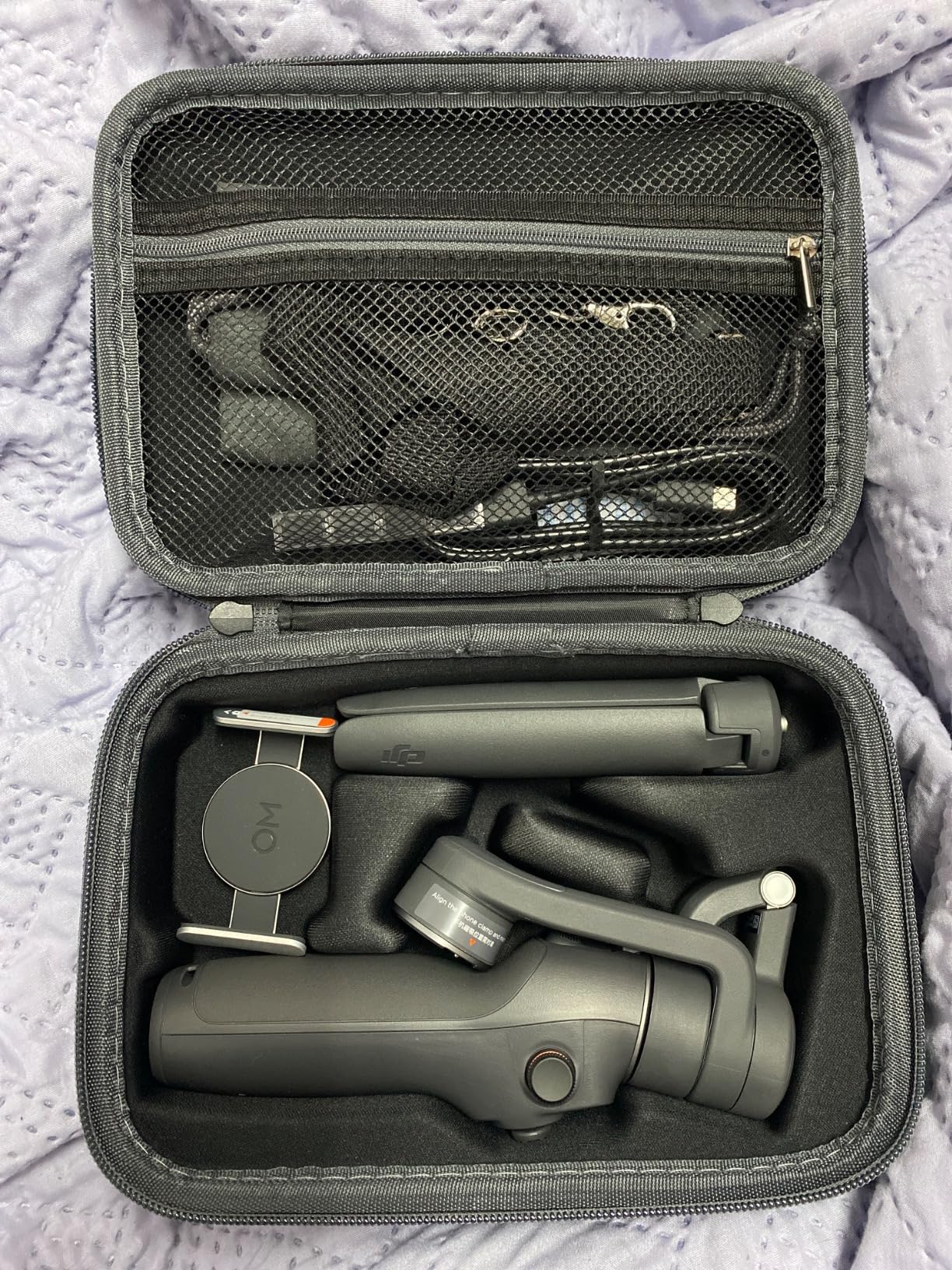 Hard EVA Case Compatible with DJI Osmo Mobile 8, 7 & 7P, Protective Travel Organizer for 3-Axis Smartphone Gimbal Stabilizer, Mesh Pocket for Extension Rod, Clamp & Tripod customer photo 1