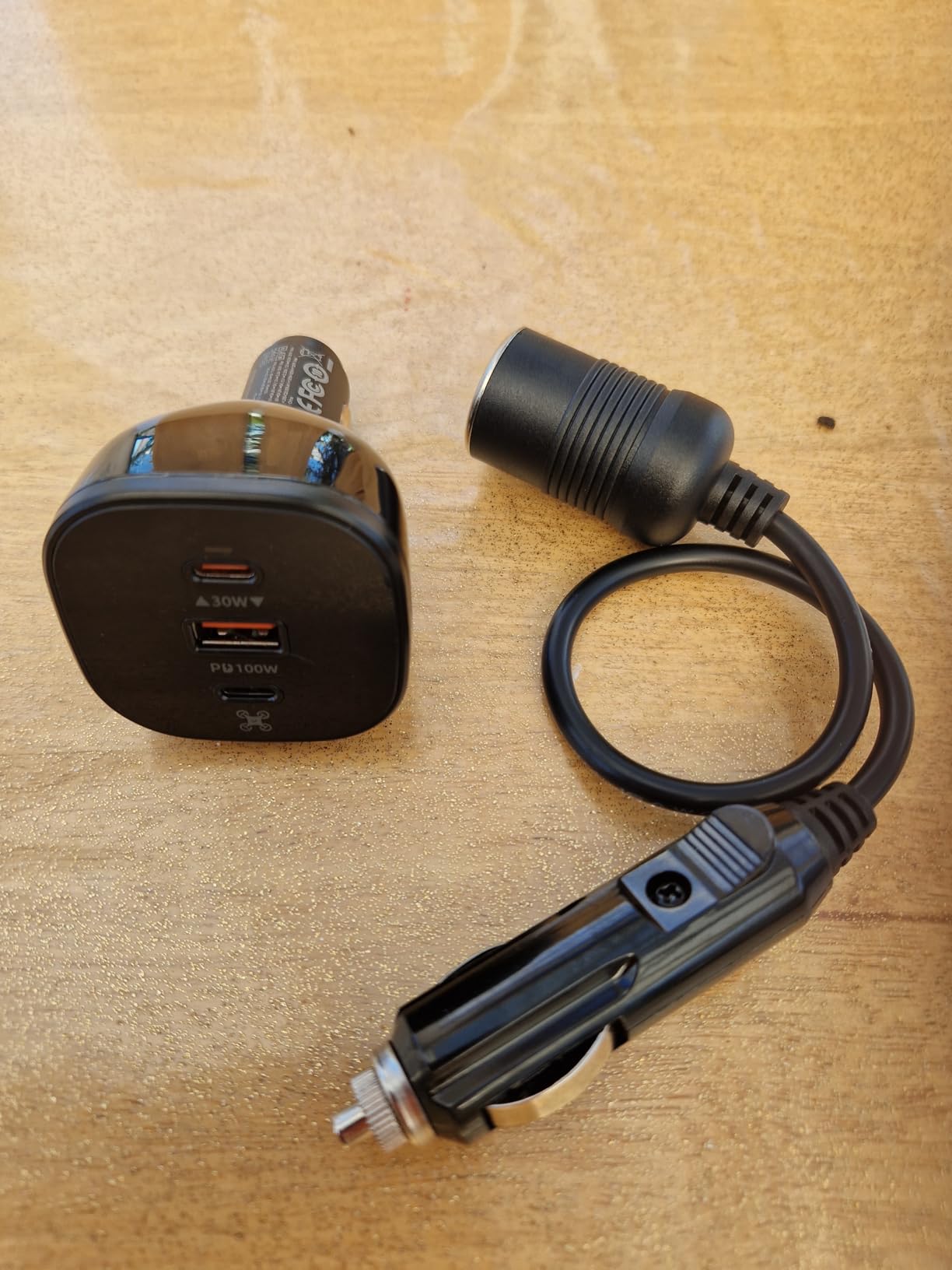 LKTOP 130W Drone Car Charger for DJI/Potensic/Holy Stone/Skyrover, 3-Port USB-C/USB-A Power Adapter for DJI Mini/Air/Mavic 4 Pro/Mavic 3/Avata/Flip/Neo Series, Charging Hub (Extension Cord Included) customer photo 2