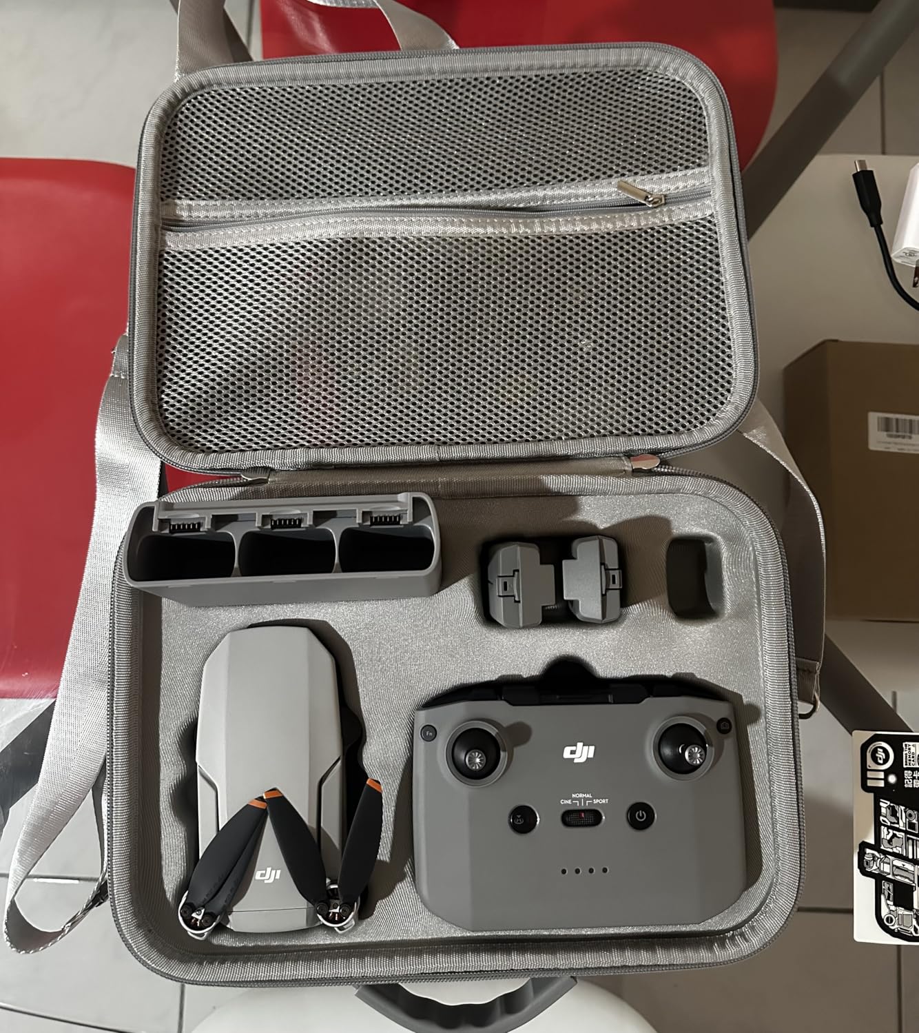 Mini 4K/2 SE/2 Fly More Combo Carrying Case Portable with Shoulder Strap | Leather PU Case, Drone Body Hard Shell Storage Bag Compatible for DJI Mini Accessories Crossbody & Two Way Zipper customer photo 1
