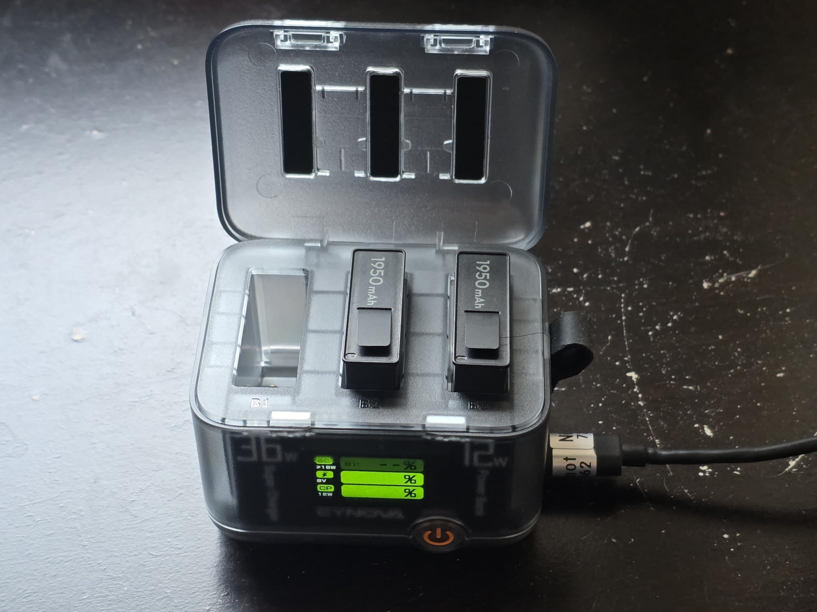 Battery Charger for DJI Osmo Action 6 Accessories | for DJI Osmo Action 5 Pro/4/3/Osmo 360. Intelligent OLED Screen Triple-Slot 36w USB Power Delivery (Pd) Fast Charging Case customer photo 2