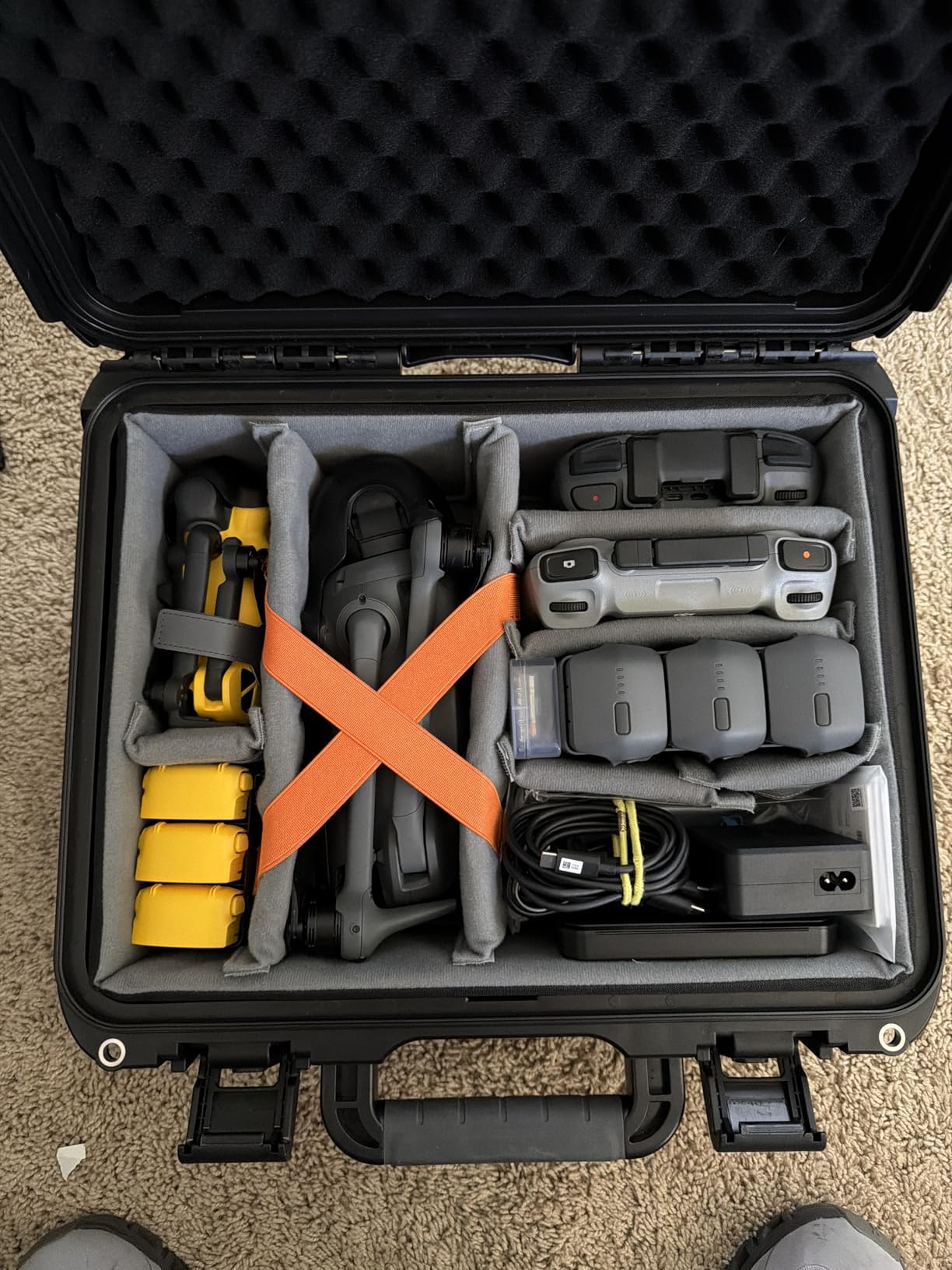 Lekufee Waterproof Hard Carrying Case - Black | Padded Dividers, For DJI Mavic 4 Pro/Air 3S/Mini 5 Pro/4/3, Partial Sony/Canon/Nikon Camera and Lens, Accessories Storage customer photo 1