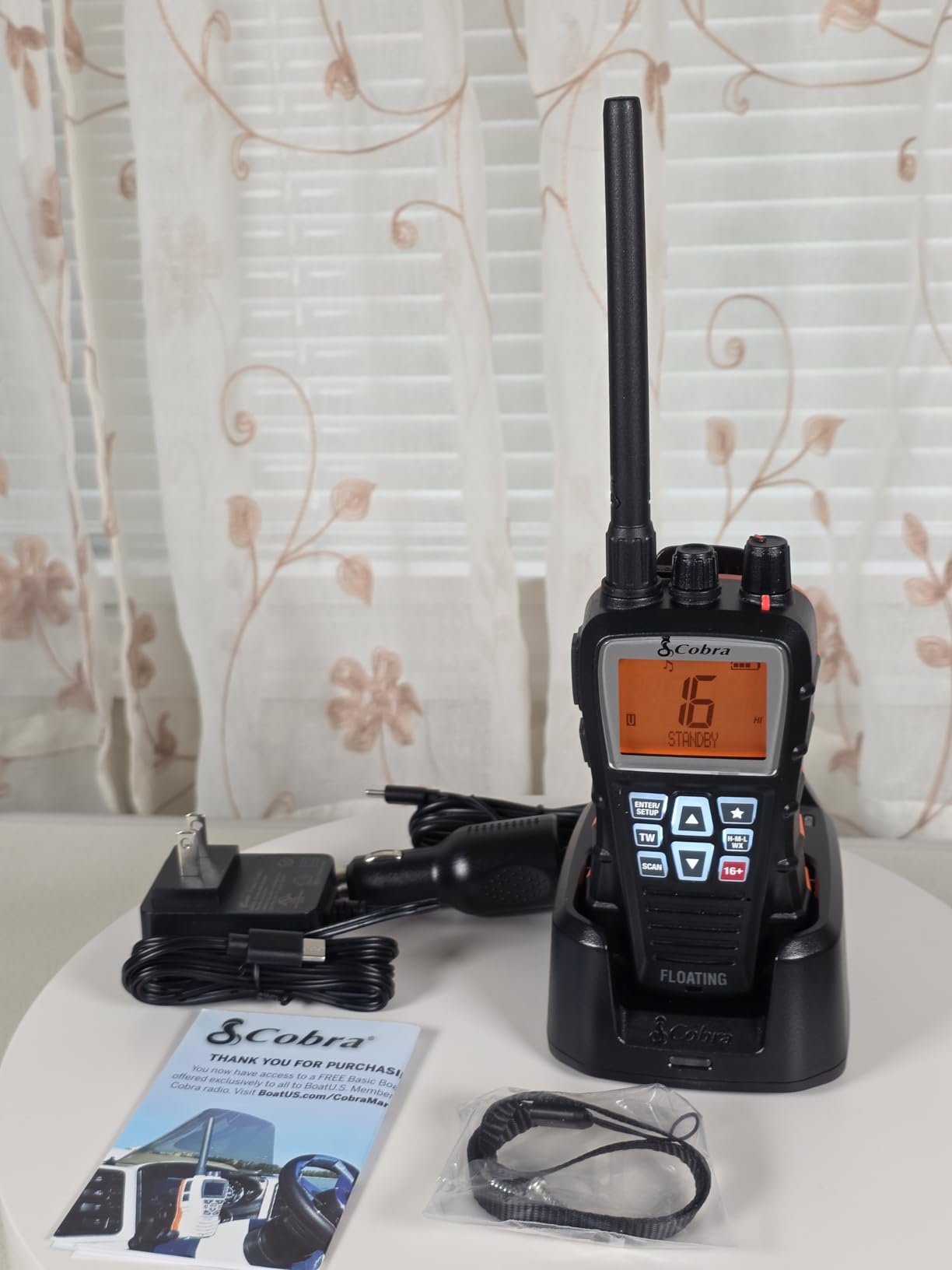 Cobra BlueBound 350 VHF Handheld Marine Radio, Black - 6-Watt, Floats, Long Range, NOAA Weather Alerts, International Functionality, IPX7 Waterproof, USB-C, Submersible, LCD Screen, Belt Clip customer photo 2