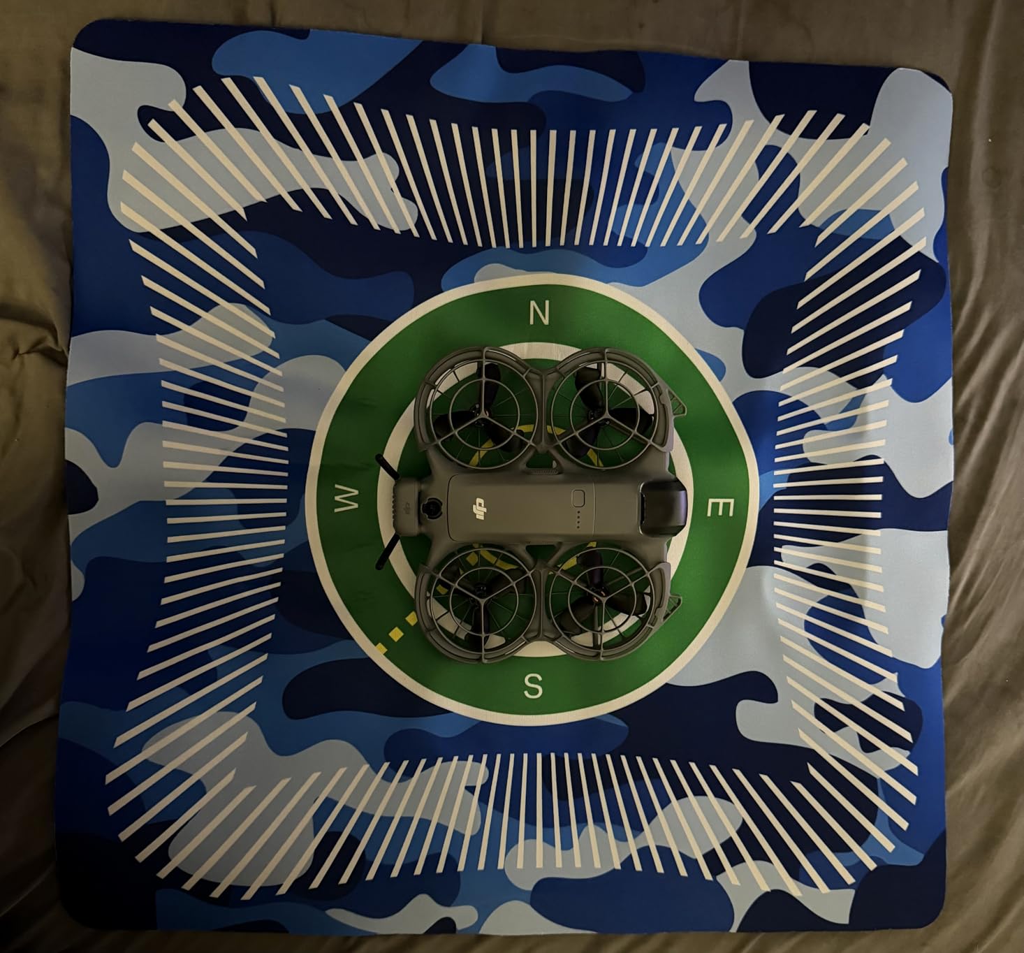 Universal Drone Landing Pad - Eco-Friendly & Foldable portable Ground Mat for DJI, Holy Stone, Potensic Drones Accessories (Fits All Models 19.7 * 19.7 IN) (Blue) customer photo 1