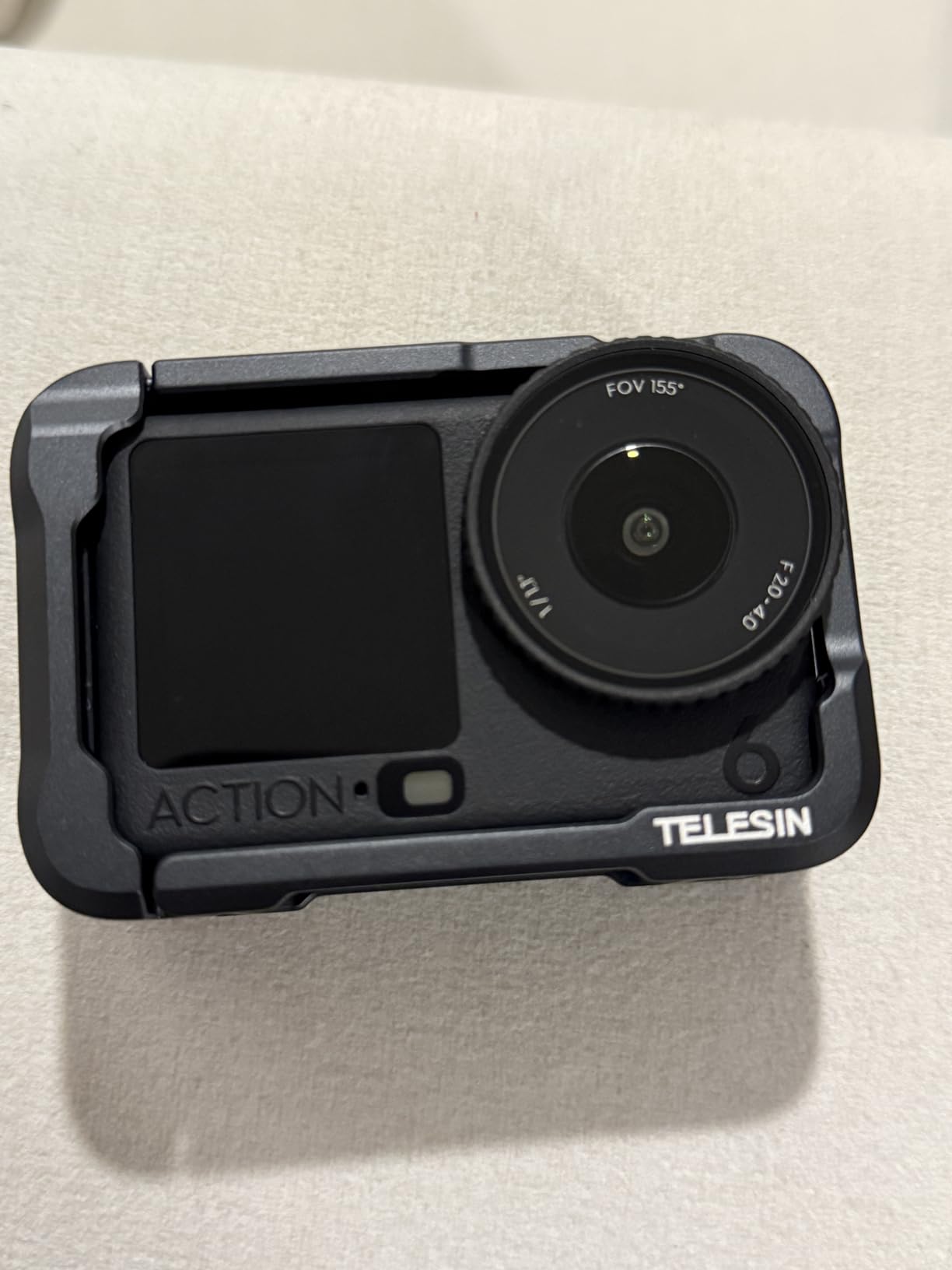 TELESIN Aluminum Alloy Camera Cage for DJI Osmo Action 6 | Aluminum Alloy Protective Frame with Quick Release Cage, 1/4