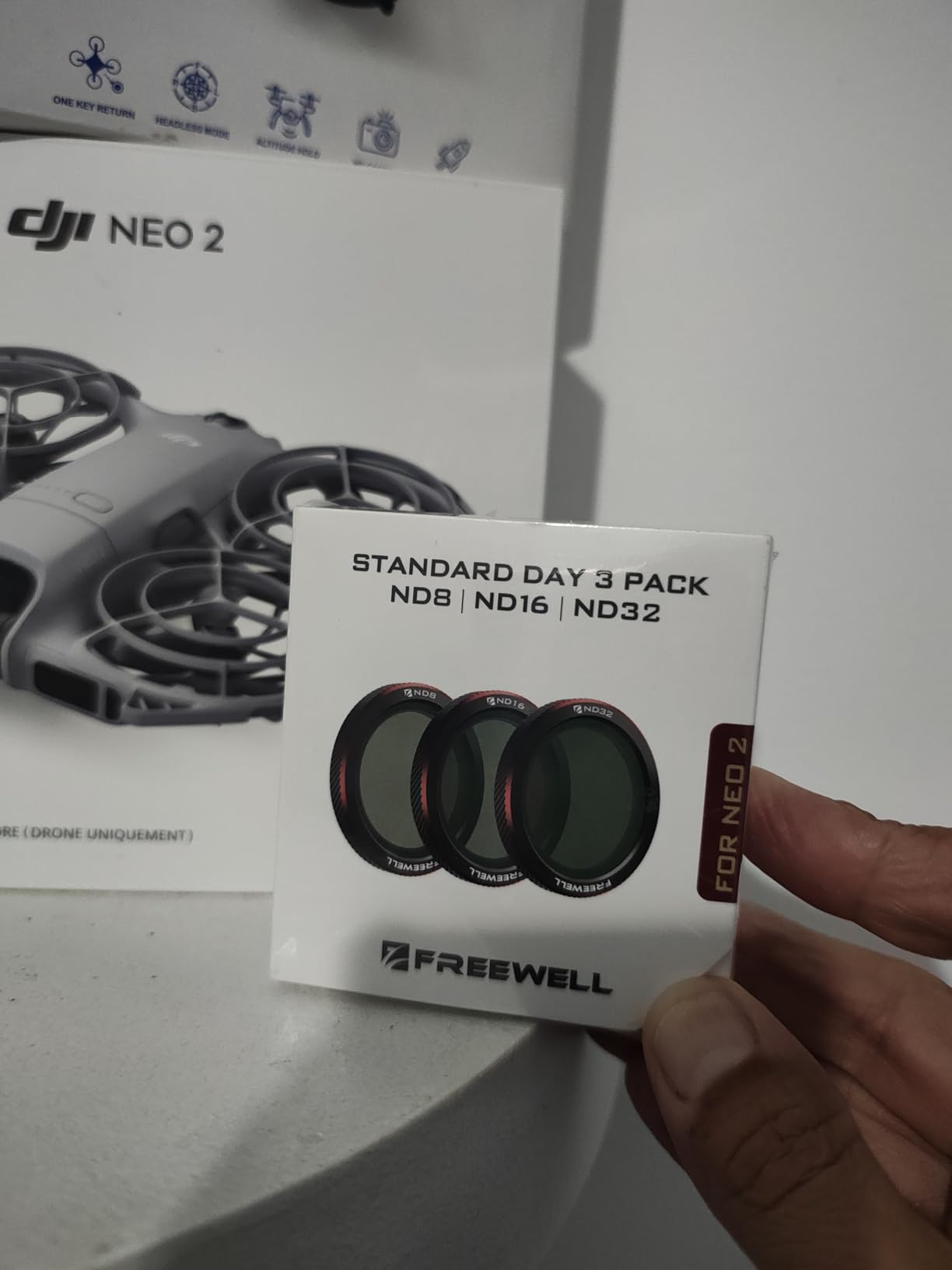 3-Pack Magnetic ND Filters for DJI Neo 2 | Includes ND8, ND16, ND32 for precise exposure control. customer photo 1