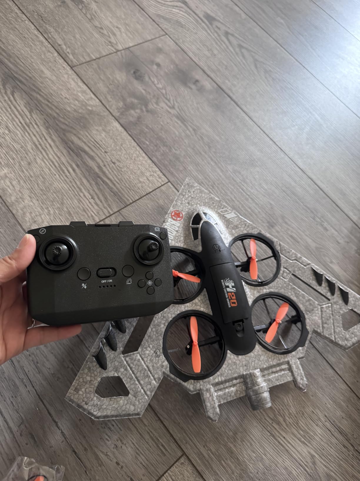 3-in-1 RC Drone for Land Sea Air, H20 Remote Control Bomber RC Airplane with Cool Lights, 360 Flip, 3 Driving Mode and Collision Protection, Foam RC Drone Toy Gift for Boy Girl, Silver customer photo 1