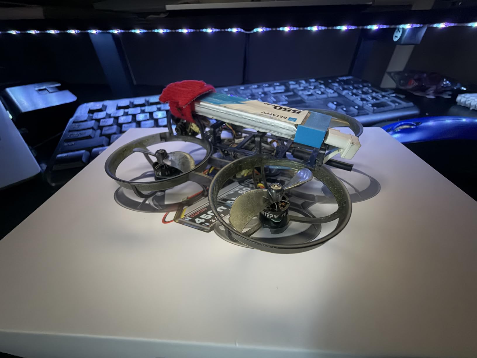 R8 ELRS Brushless Whoop Quadcopter, Ultralight 1S 80mm Micro FPV Drone BNF with 6 Port Battery Charger,2 Batteries Fly12 Mins for FPV Freestyle Racing Indoor Outdoor,FOV160°,Matrix G4 5IN1 FC,0802 20000KV Motor customer photo 1