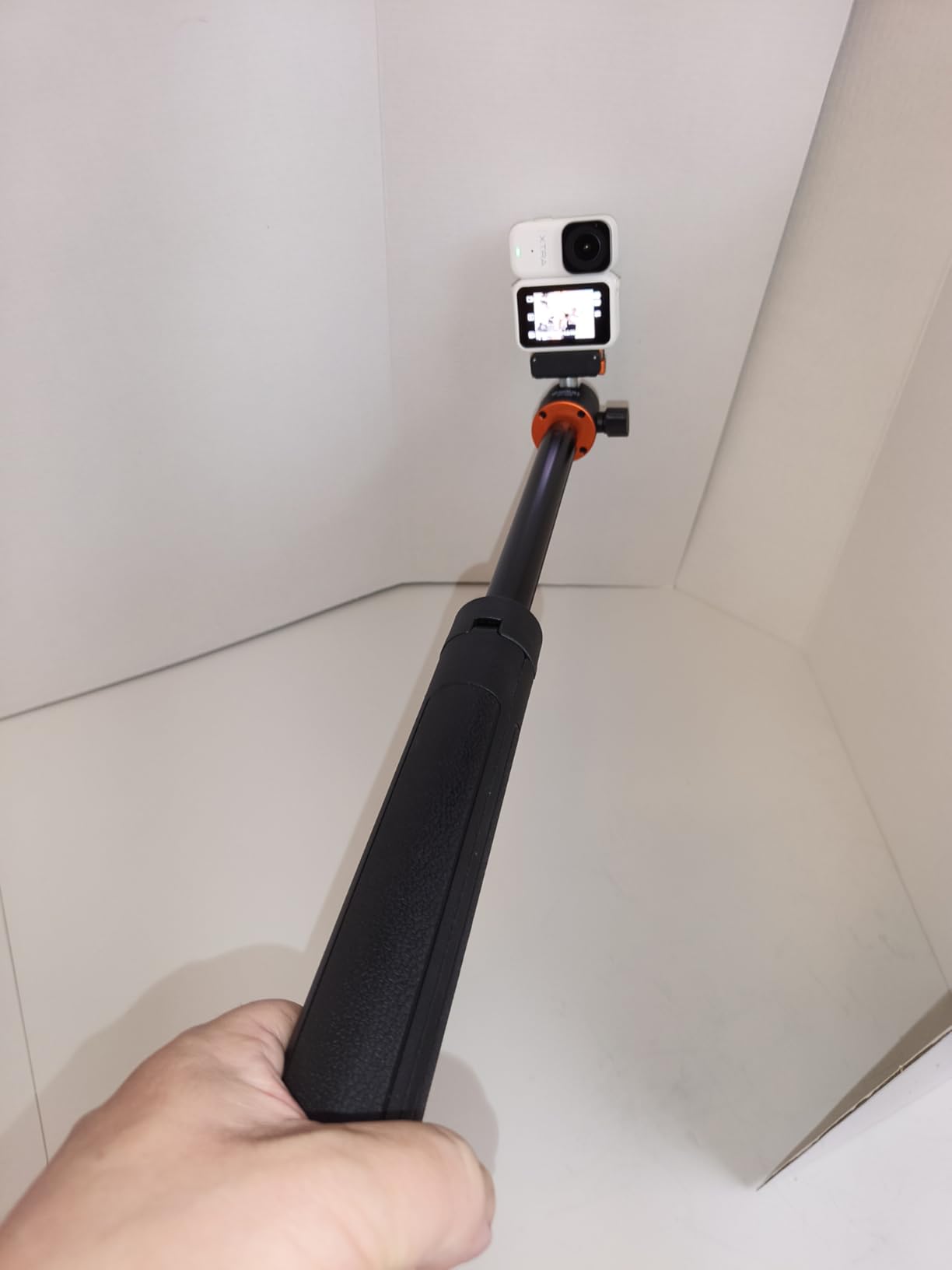 55'' Osmo Action 6 Floor Tripod Stand for DJI Osmo Nano/Osmo Action 6 | 2-in-1 Long Selfie Stick, Extendable Handle Grip w 360° Ball Head, Travel Vlogging Accessories for Hiking/Video Recording customer photo 1