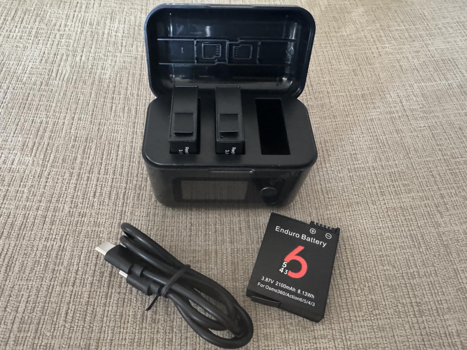Action 6 3-Pack Battery Compatible for DJI Osmo 360, Action 6/ 5 Pro/4/3 | 2100mah Enduro Batteries with 27W Fast Intelligent Bi-Directional Charging Hub LCD Display customer photo 1