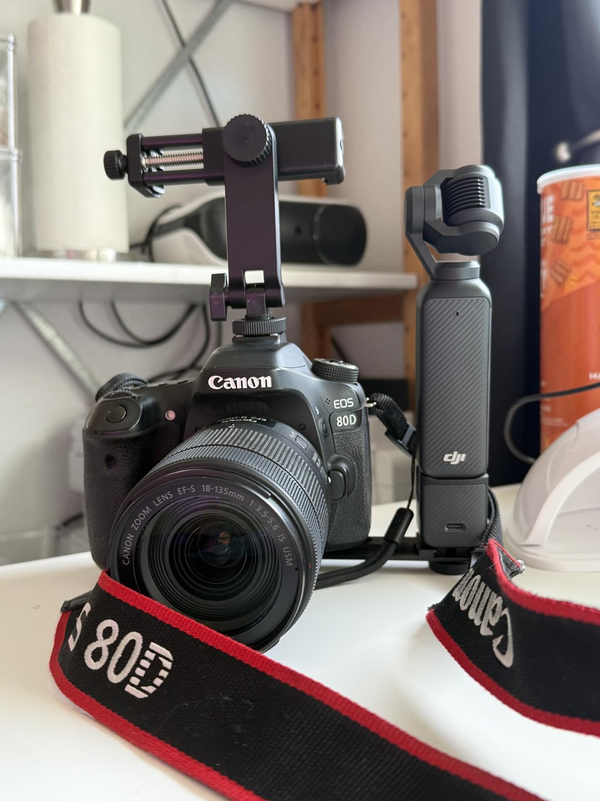 Multi-Camera Mount Rig for DJI Osmo Pocket 3 4 insta360 Luna Ultra & DSLR Digital Action Camera - Dual 1/4